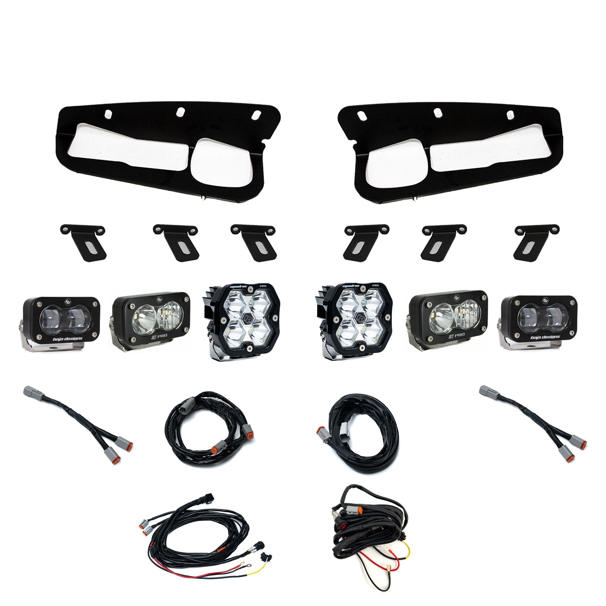 Squadron 2.0 Pro/S2 Pro/S2 Sae Pro Fog Pocket Light Kit Ford 2021-27 Bronco 2022-24 Bronco Raptor w/ Steel Bumper Clear Baja Designs