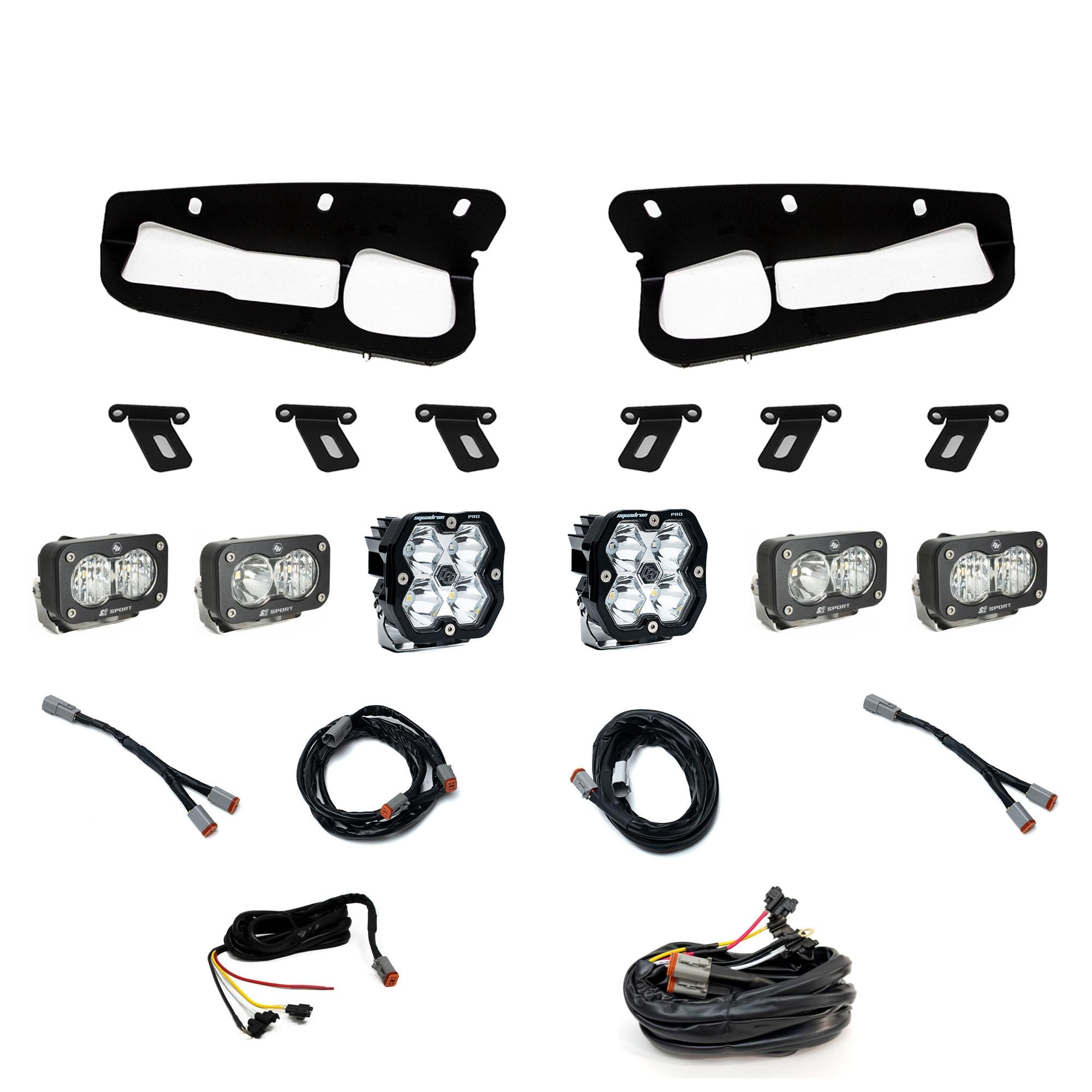 Squadron 2.0 Pro/Dual S2 Sport Fog Pocket Light Kit Ford 2021-27 Bronco 2022-24 Bronco Raptor w/ Steel Bumper Baja Designs