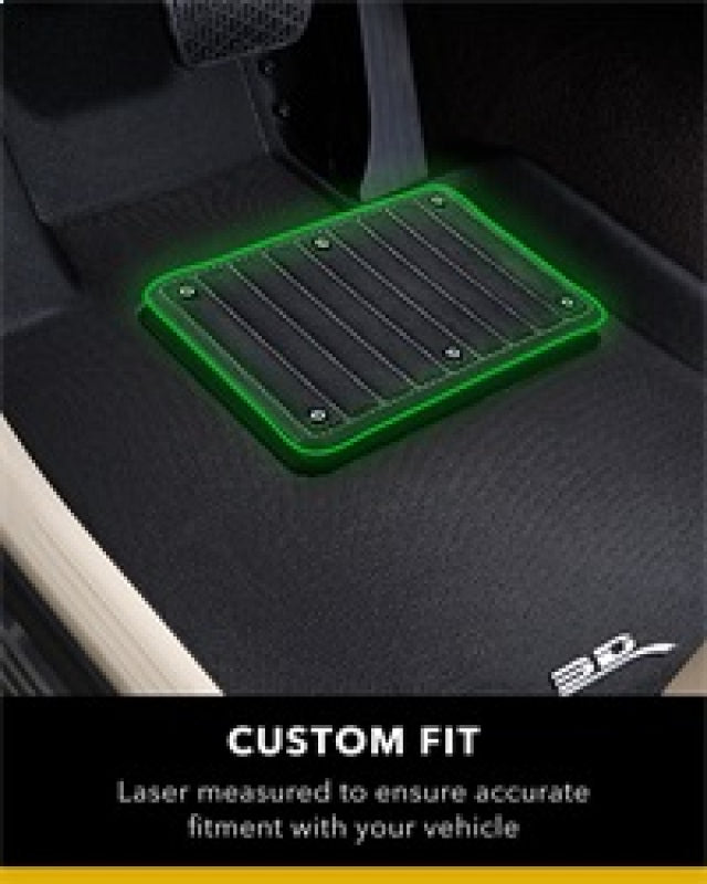 3D MAXpider Friction Ex-Plus heel pad on vehicle floor, designed for custom fit with laser-measured accuracy.