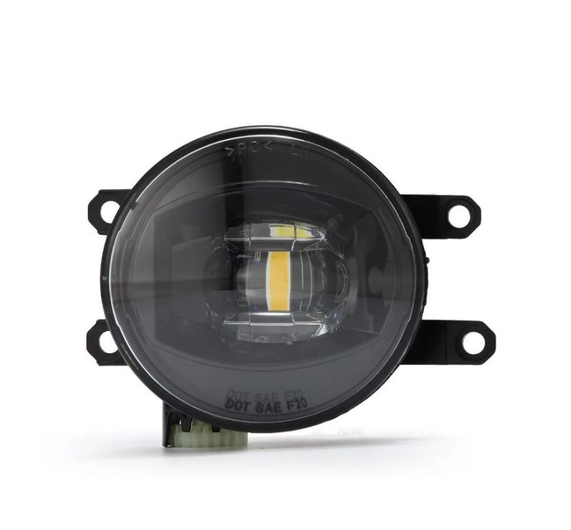 AlphaRex dual color LED projector fog light for Toyota, Lexus, and Scion featuring white and amber illumination.
