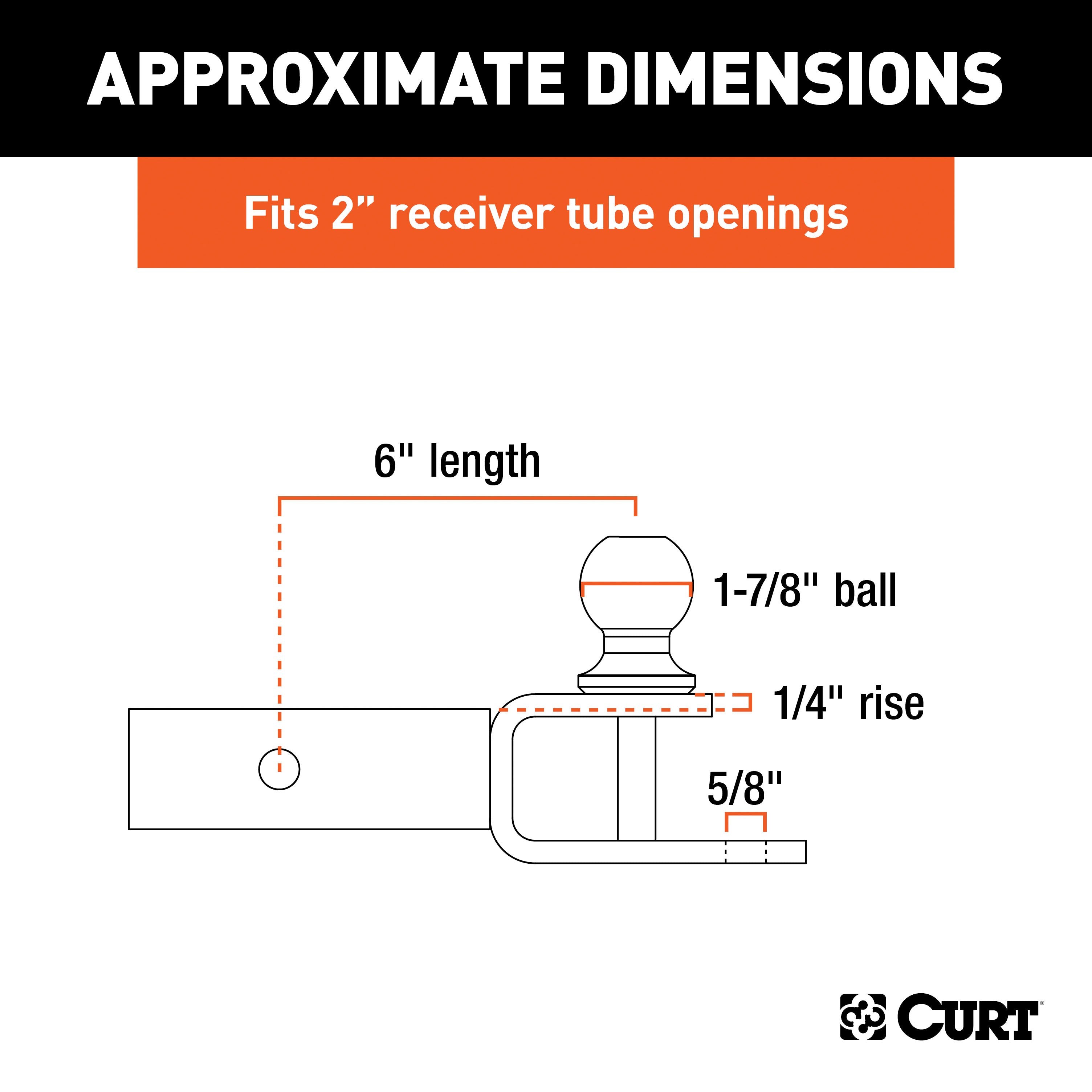 CURT 3-in-1 ATV Trailer Hitch Mount, 1-7/8-Inch Ball, Clevis Pin, 5/8-Inch Hole, Fits 2-Inch Receiver Model 45005