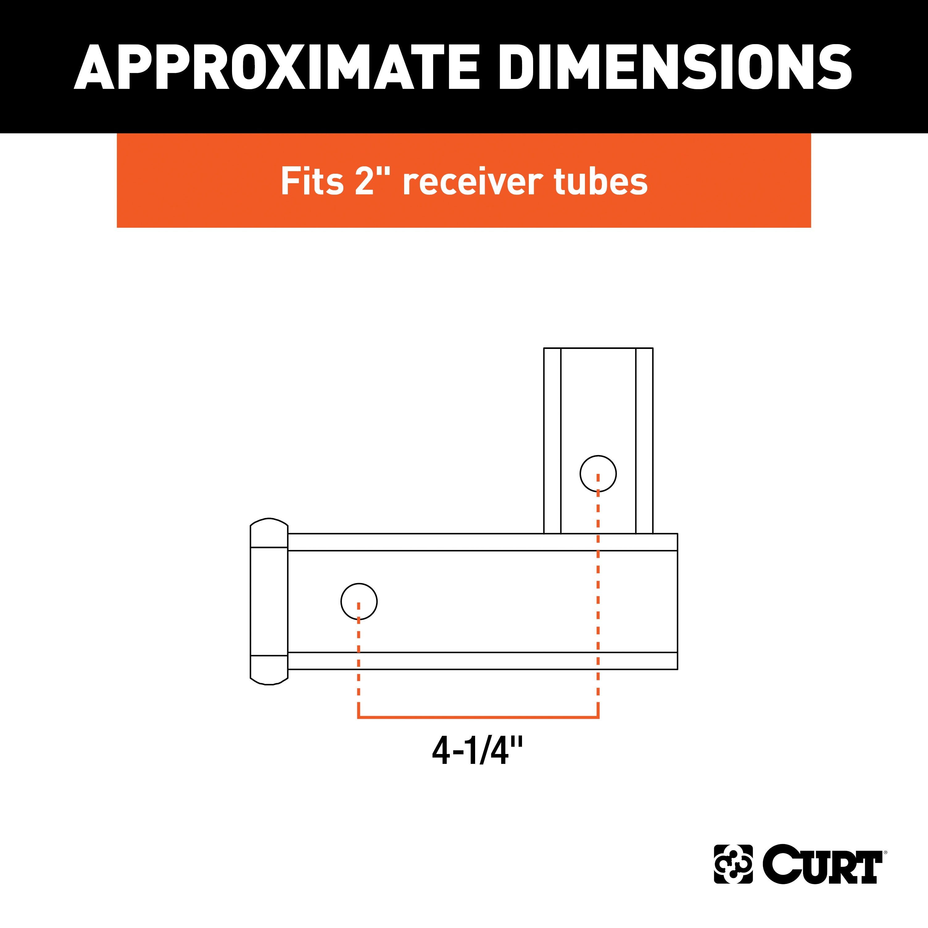 CURT Vertical Receiver Trailer Hitch Adapter, 2-Inch, 5,000 lbs, 2-7/16-In Rise Model 45013