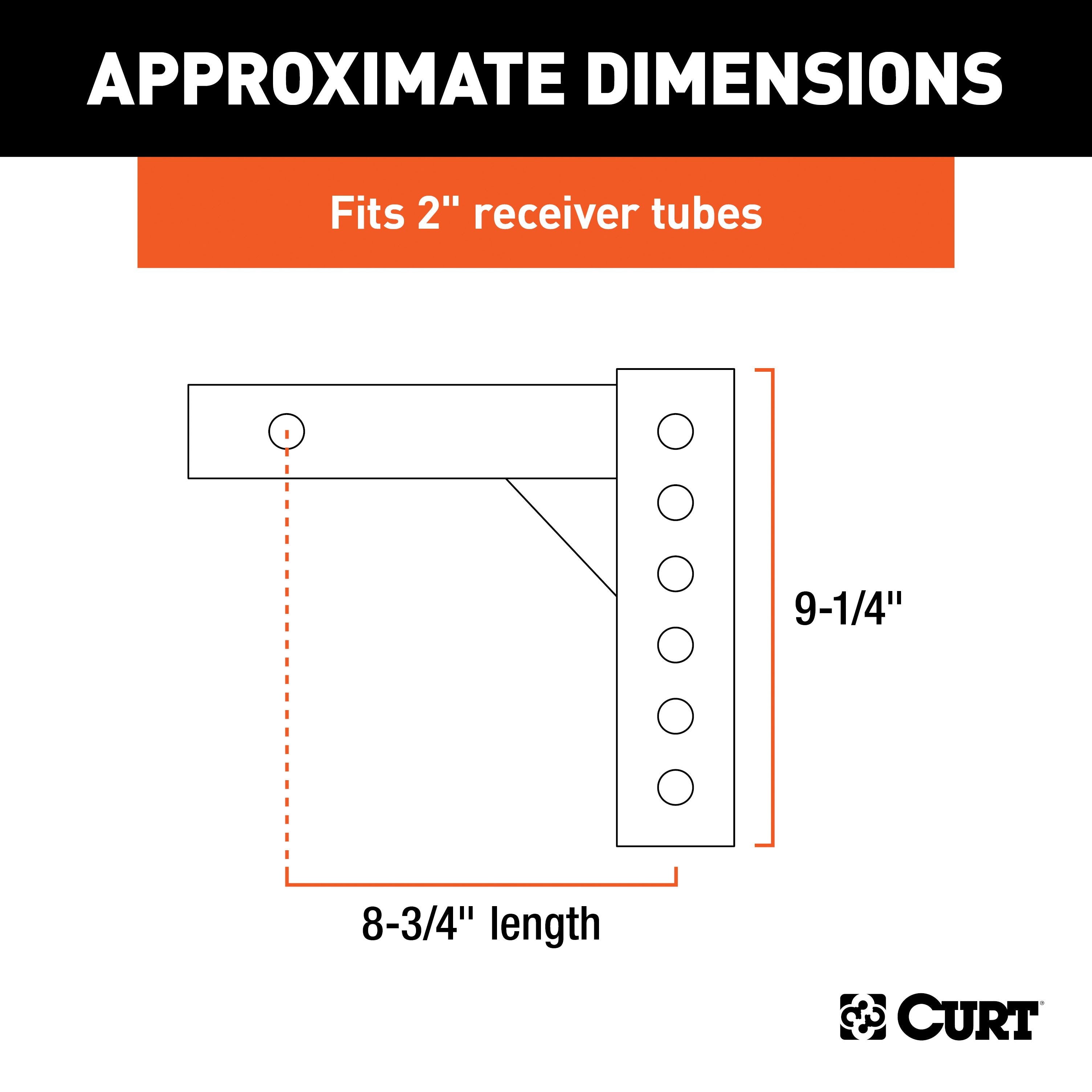 CURT Replacement Shank for Adjustable Trailer Hitch Ball Mount #45799 or #45049, Fits 2-Inch Receiver Model 45059