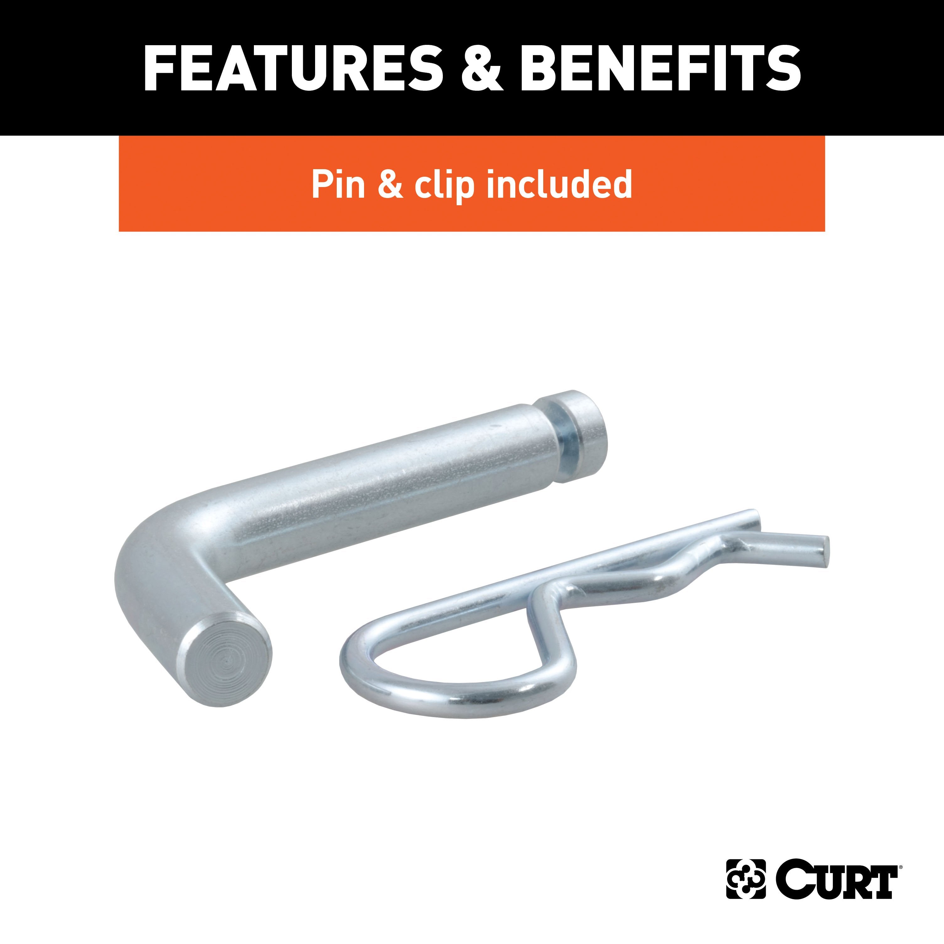 CURT Trailer Hitch Mount, 2-Inch Ball, Pin, Fits 1-1/4-In Receiver, 3,500 lbs, 3/4" Rise Model 45147