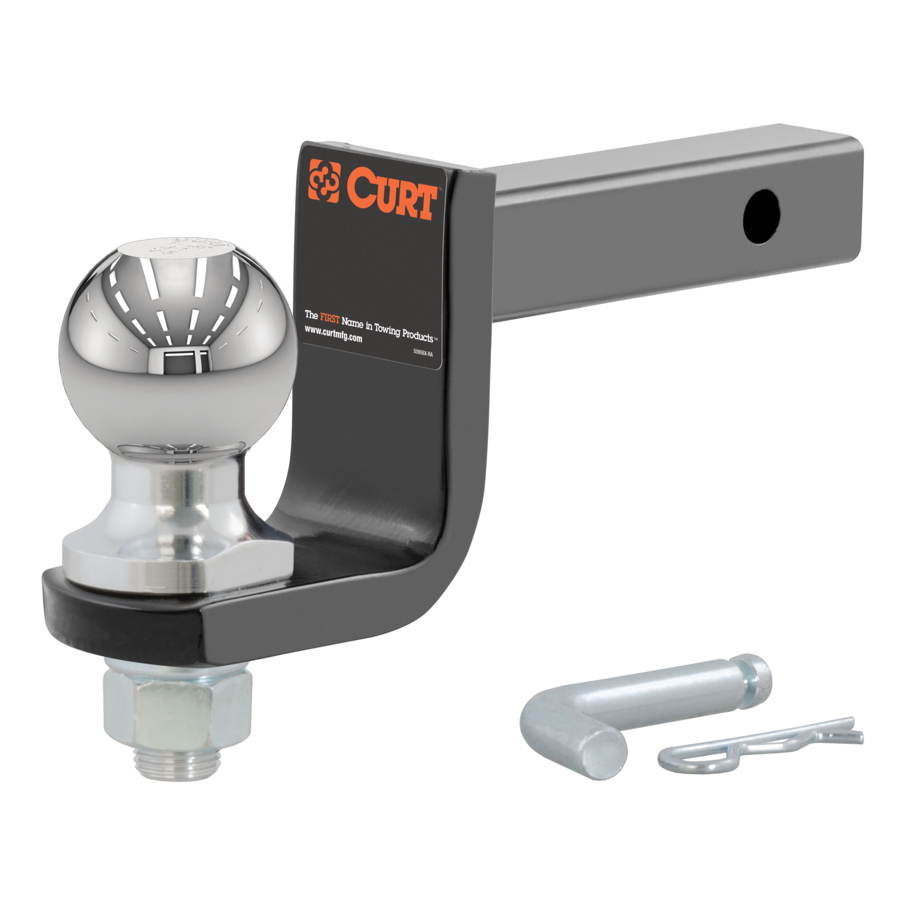 CURT Trailer Hitch Mount, 2-Inch Ball, Pin, Fits 1-1/4-In Receiver, 3,500 lbs, 3-1/4" Drop Model 45148