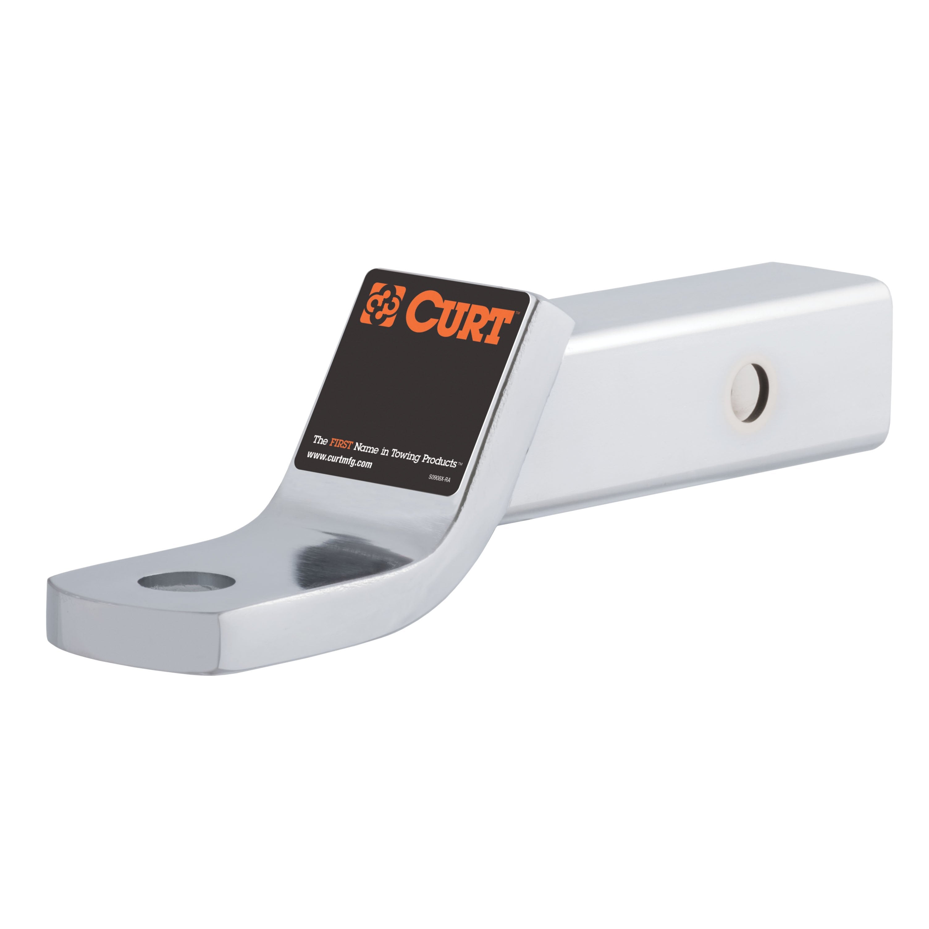 CURT Chrome Class 3 Trailer Hitch Ball Mount, Fits 2-Inch Receiver, 7,500 lbs, 1-Inch Hole, 2-In Drop, 3/4-Inch Rise Model 45290