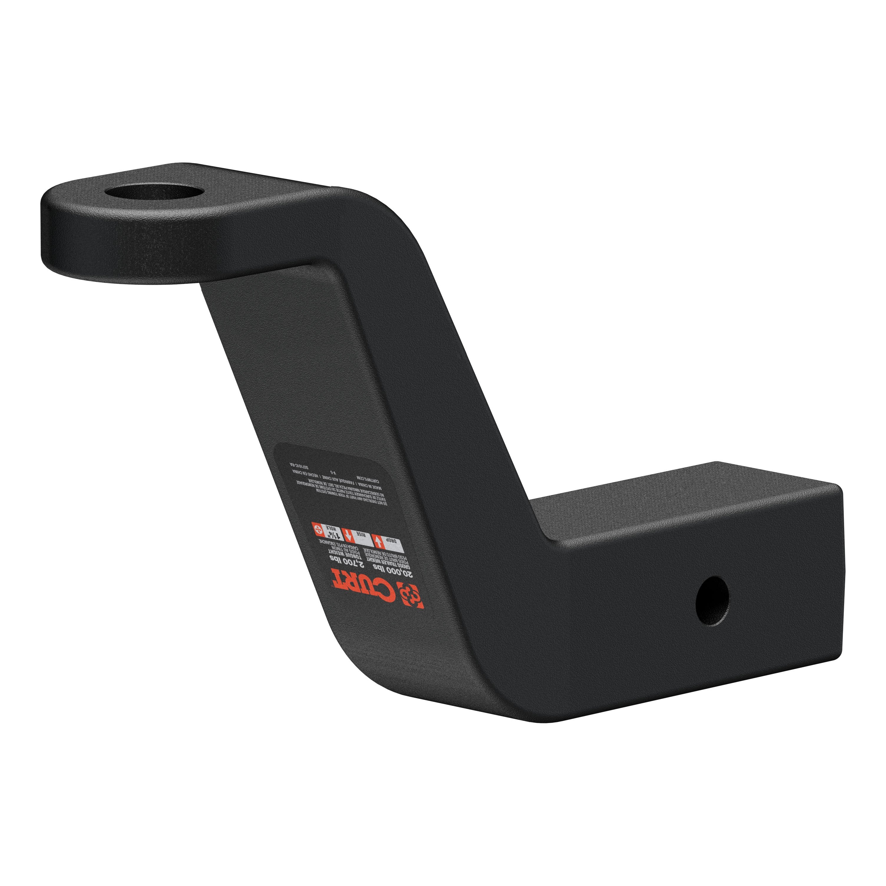 CURT Commercial Duty Forged Trailer Hitch Ball Mount, 2-1/2-Inch Receiver, 20,000 lbs, 1-1/4-Inch Hole, 6-Inch Drop, 4-1/2-Inch Rise Model 45459