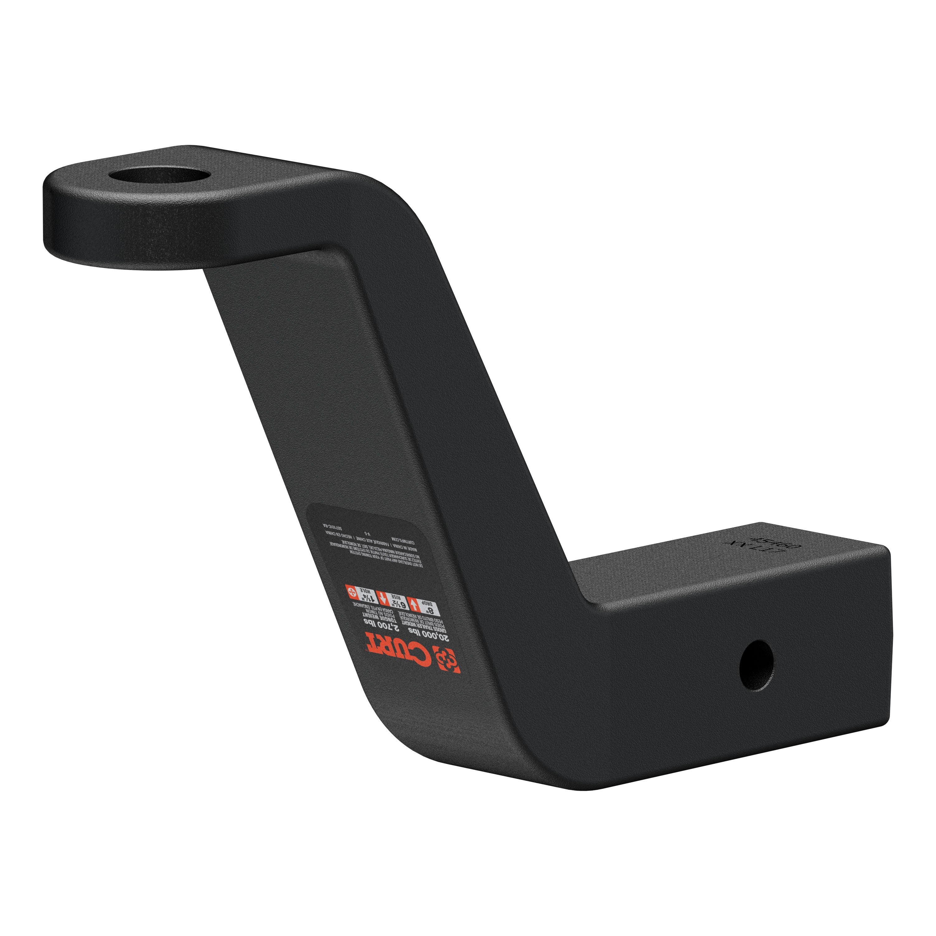 CURT Commercial Duty Forged Trailer Hitch Ball Mount, 2-1/2-Inch Receiver, 20,000 lbs, 1-1/4-Inch Hole, 8-Inch Drop Model 45460