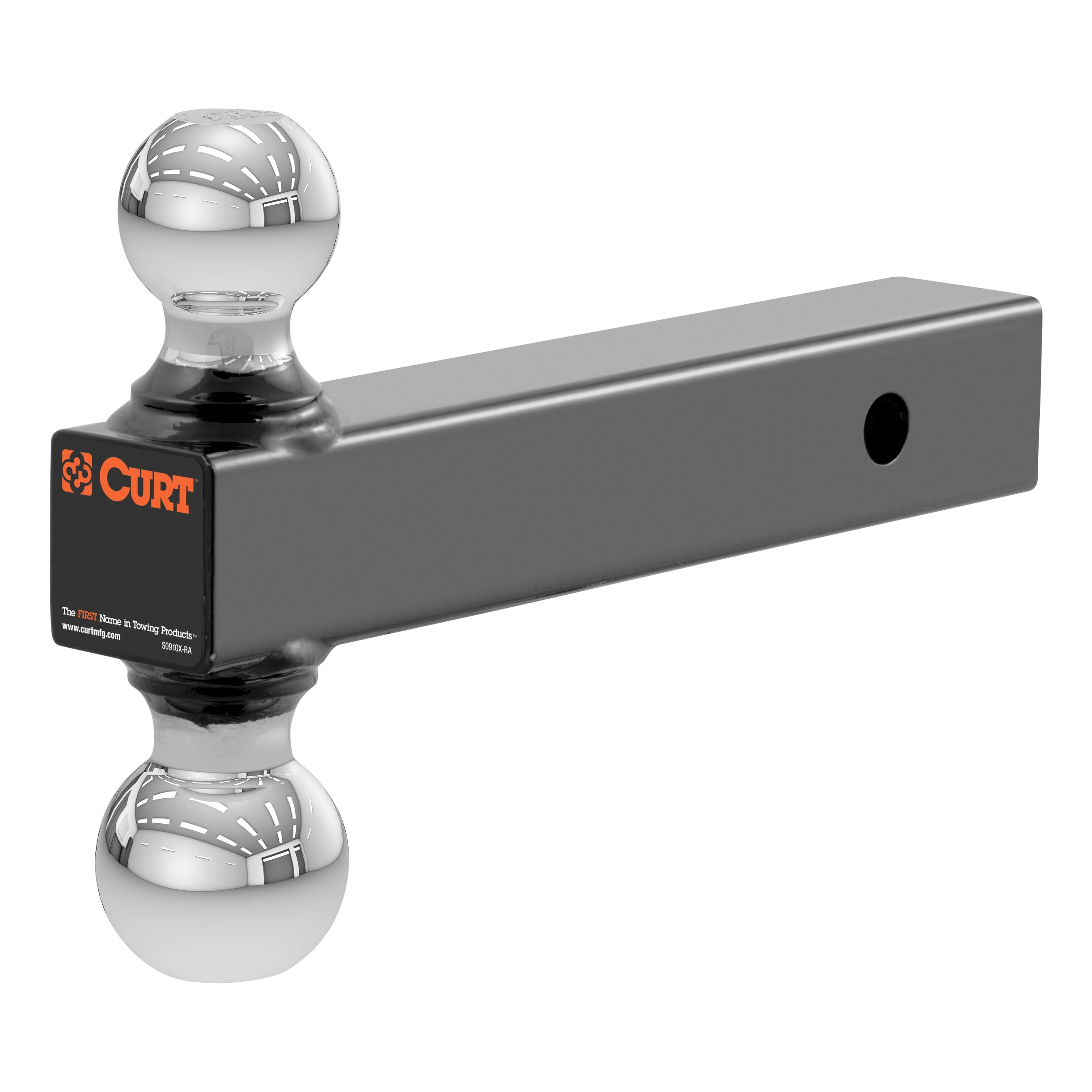 CURT Multi-Ball Trailer Hitch Ball Mount, 2, 2-5/16-Inch Balls, Fits 2-Inch Receiver, 10,000 lbs Model 45665