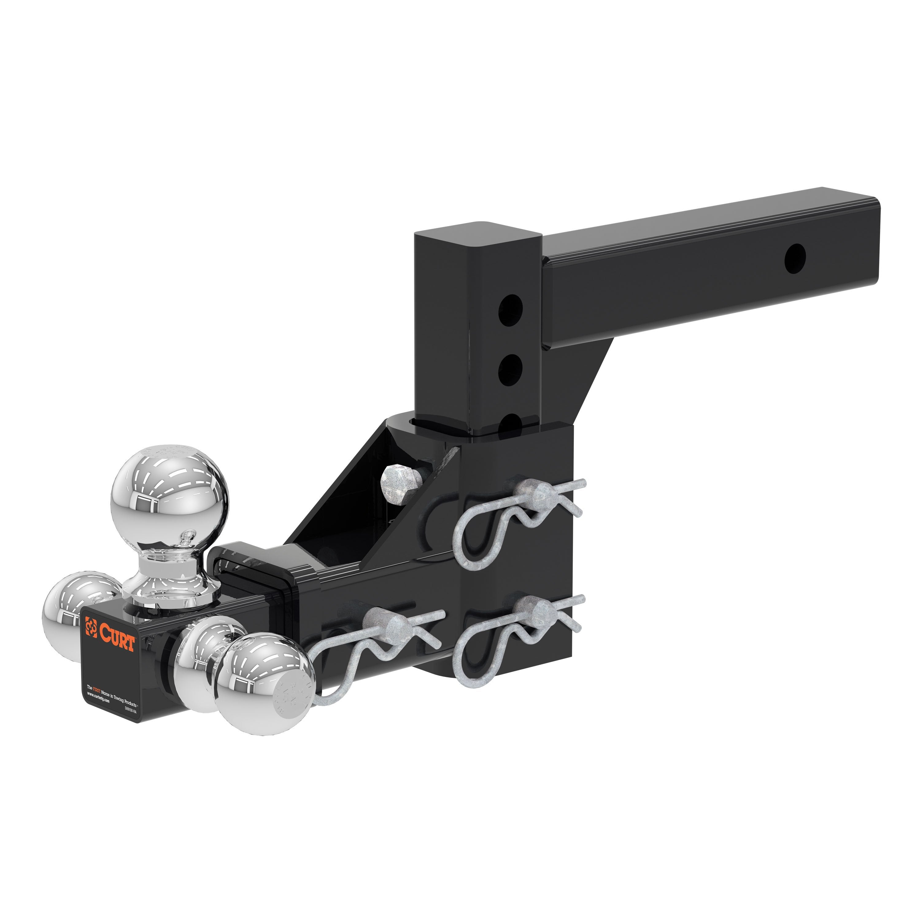 CURT Adjustable Trailer Hitch Ball Mount, Fits 2-Inch Receiver, 5-3/4-Inch Drop, 1-7/8, 2, 2-5/16-Inch Balls, 10,000 lbs Model 45799