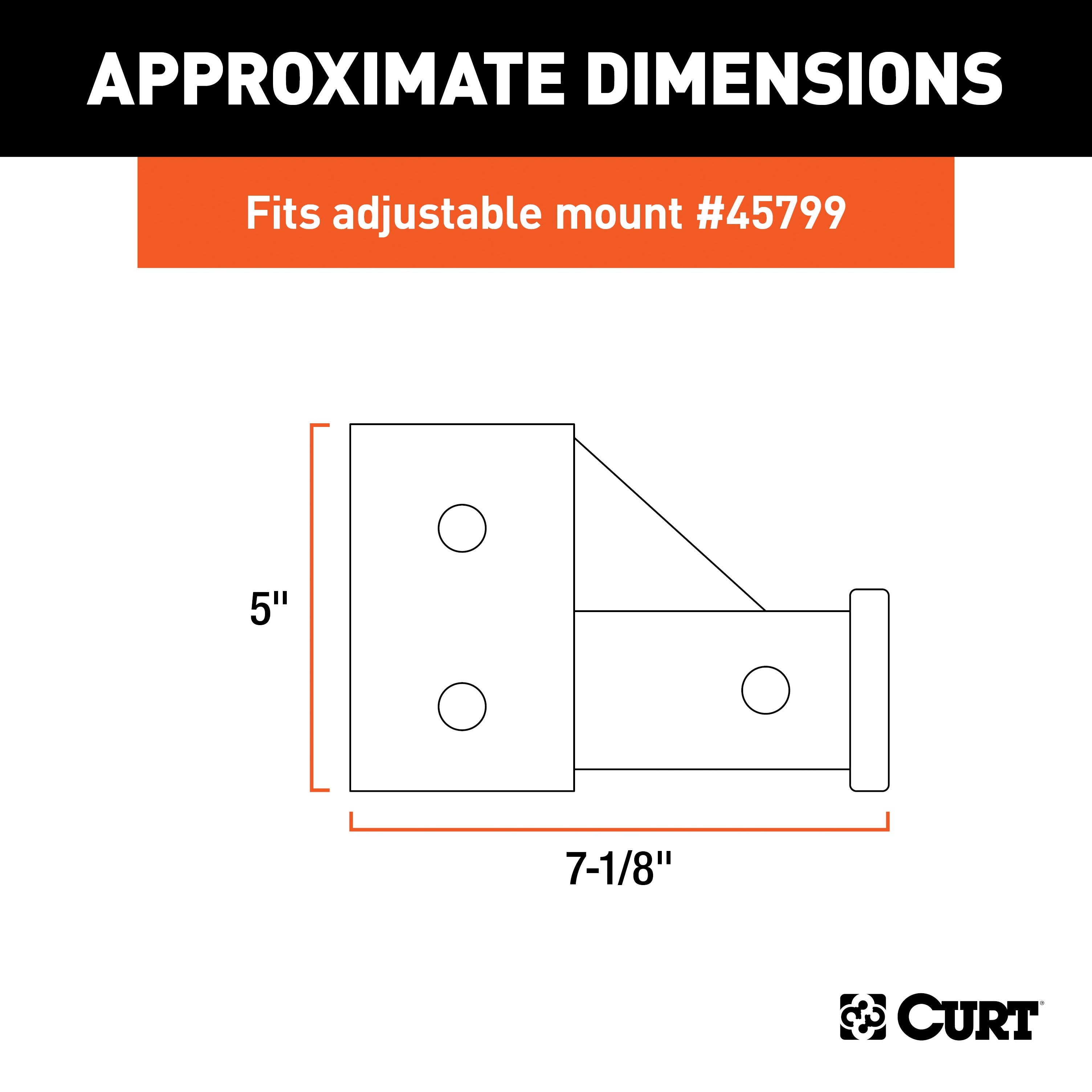 CURT Replacement Adjustable Trailer Hitch Ball Mount Tube Mount for CURT #45799 Model 45802