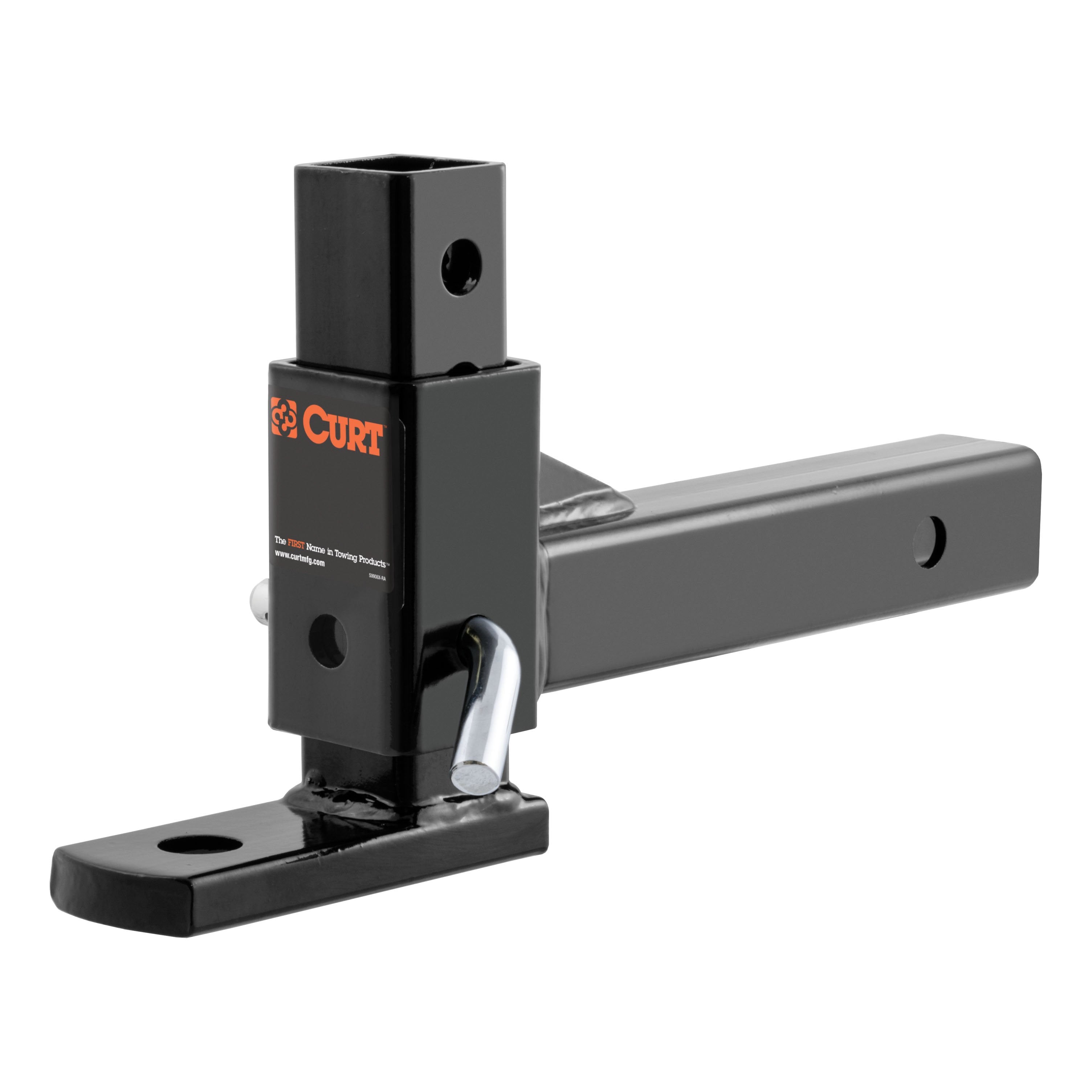 CURT Adjustable Trailer Hitch Mount, Fits 2-Inch Receiver, 7-1/2-Inch Drop, 1-Inch Hole, 5,000 lbs Model 45812