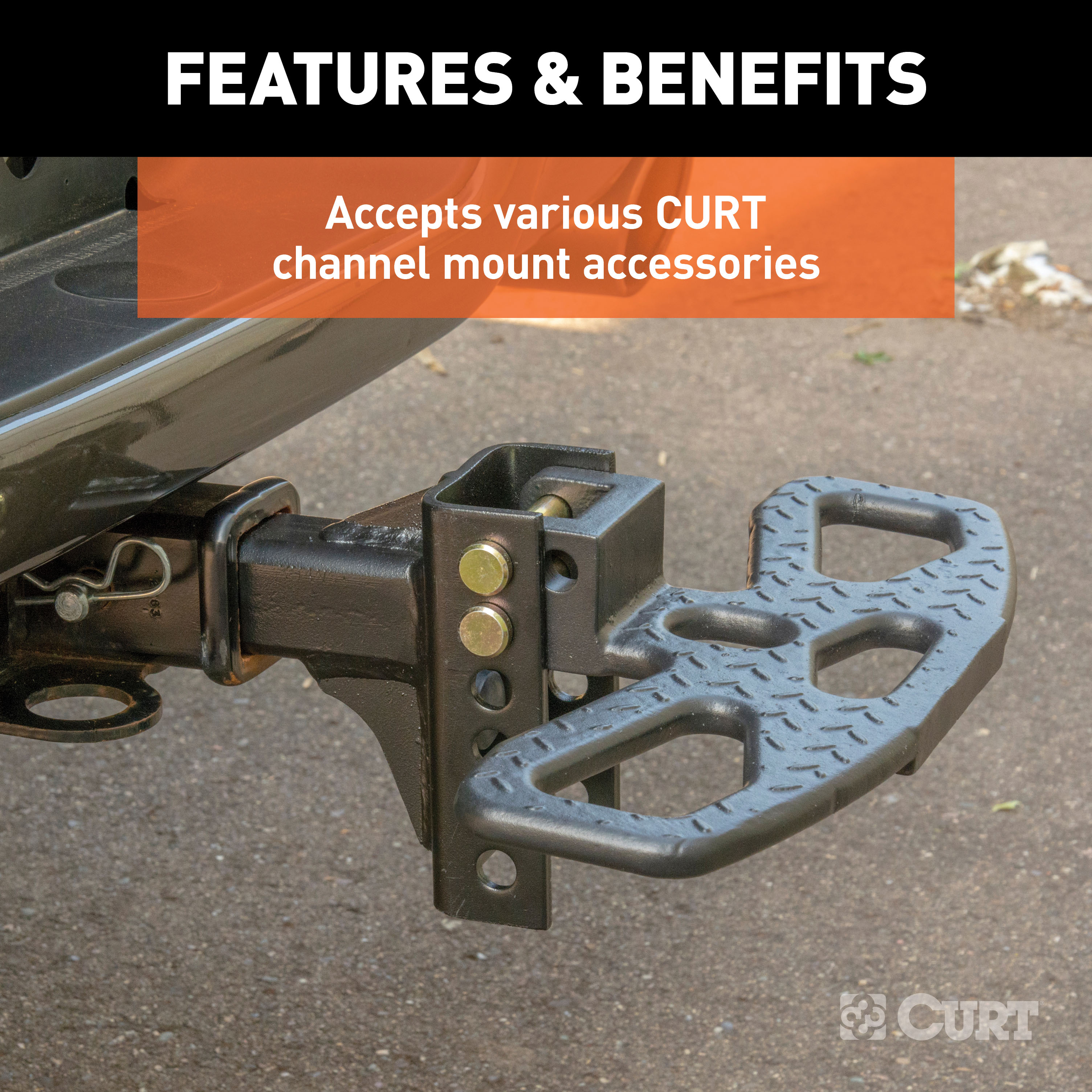 CURT Adjustable Trailer Hitch Ball Mount, 2-Inch Receiver, 6-3/4-Inch Drop, 1-Inch Hole, 6,000 lbs Model 45901