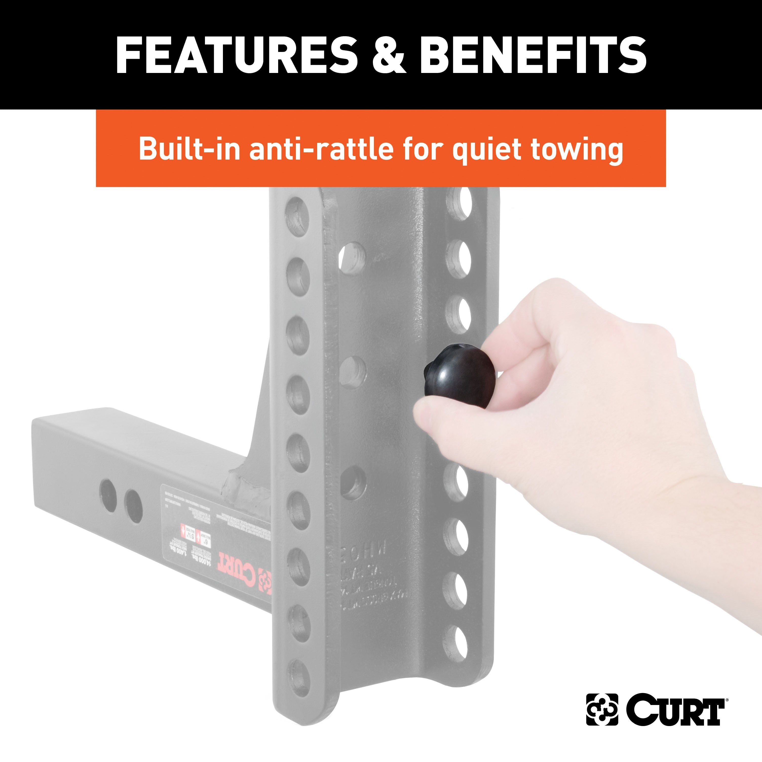 CURT Adjustable Pintle Hitch Combination, 2-Inch Receiver, 6-Inch Drop, 2-5/16-Inch Ball, 13,000 lbs Model 45907