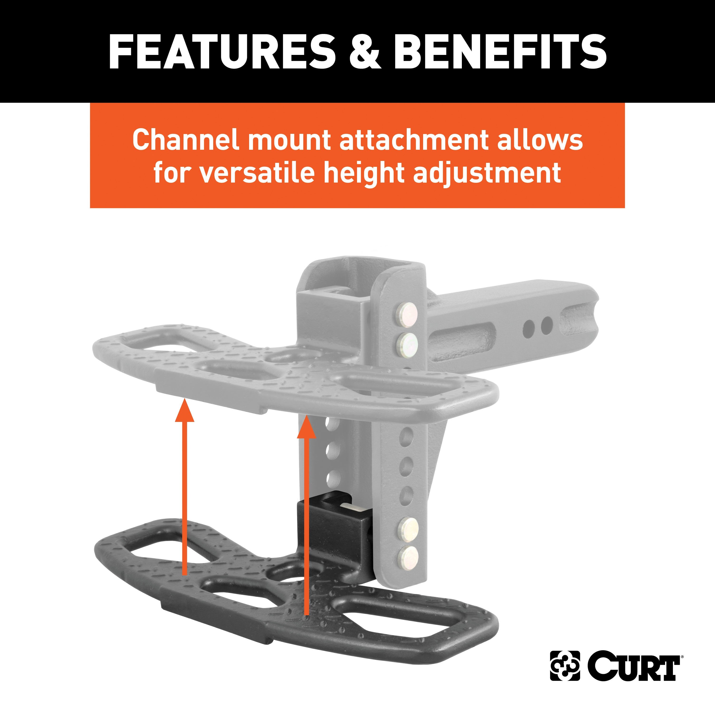 CURT Folding Hitch Step for Adjustable Channel Mount Model 45909