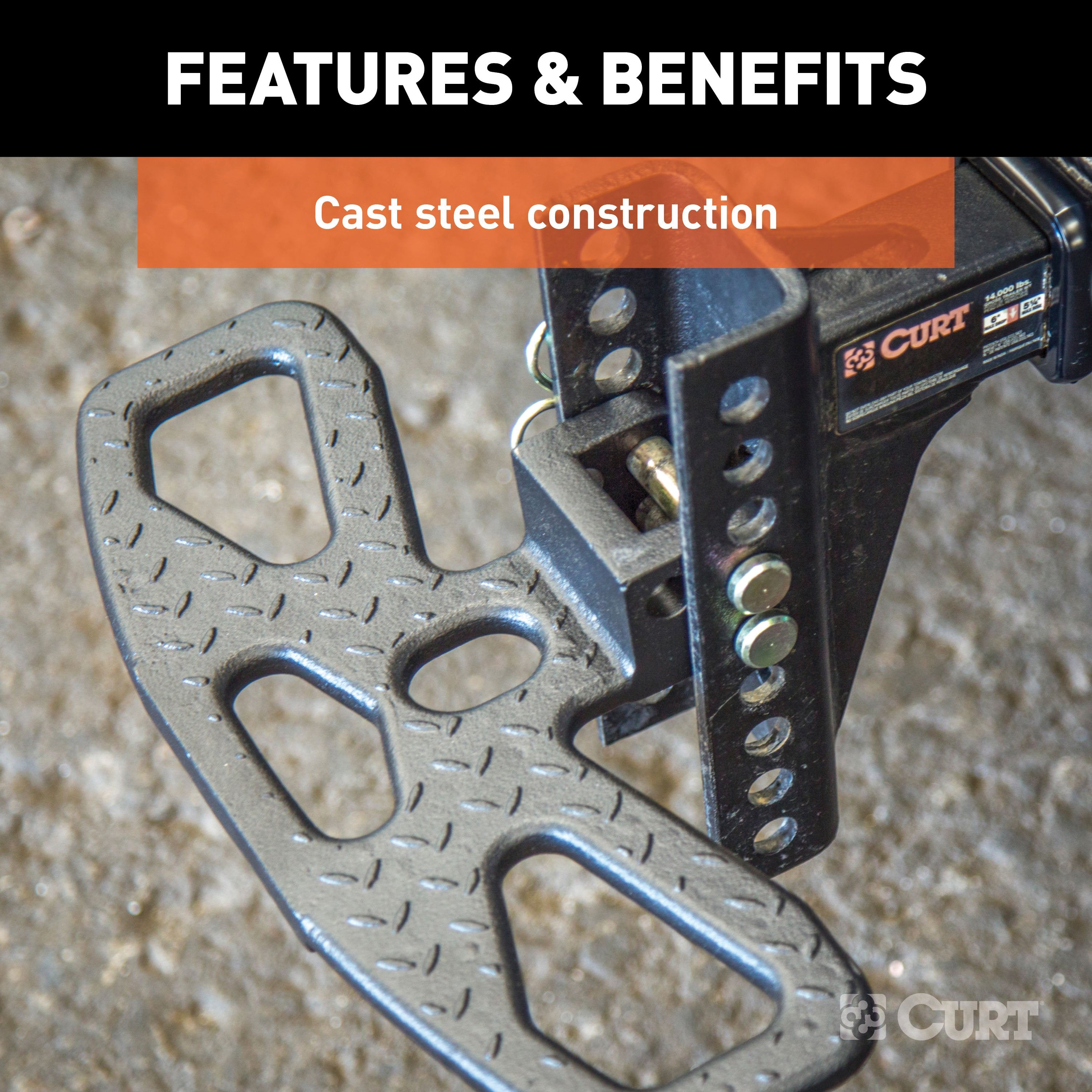 CURT Folding Hitch Step for Adjustable Channel Mount Model 45909