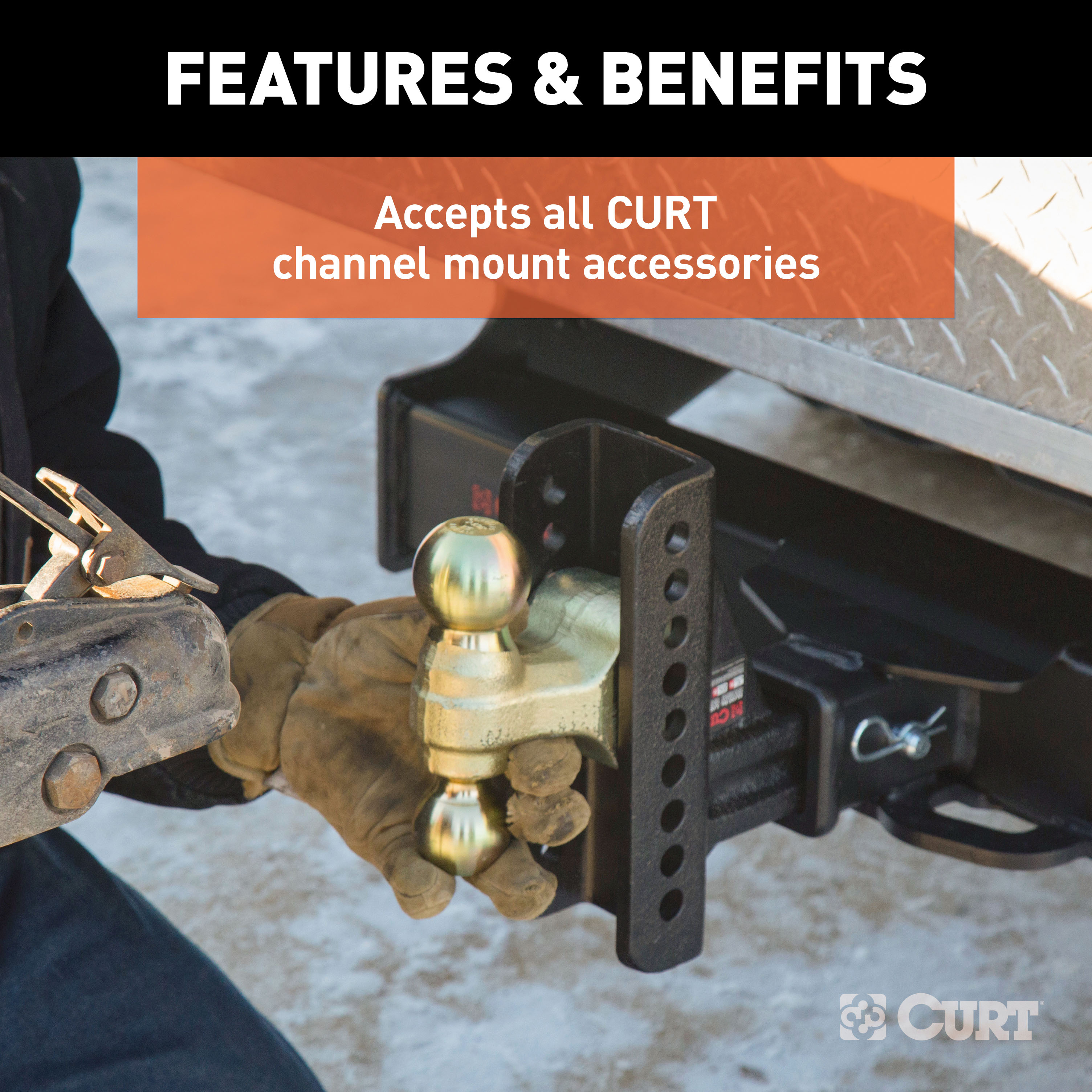 CURT Replacement Shank for Adjustable Trailer Hitch Ball Mount #45902 or #45908, Fits 2-1/2-Inch Receiver Model 45917