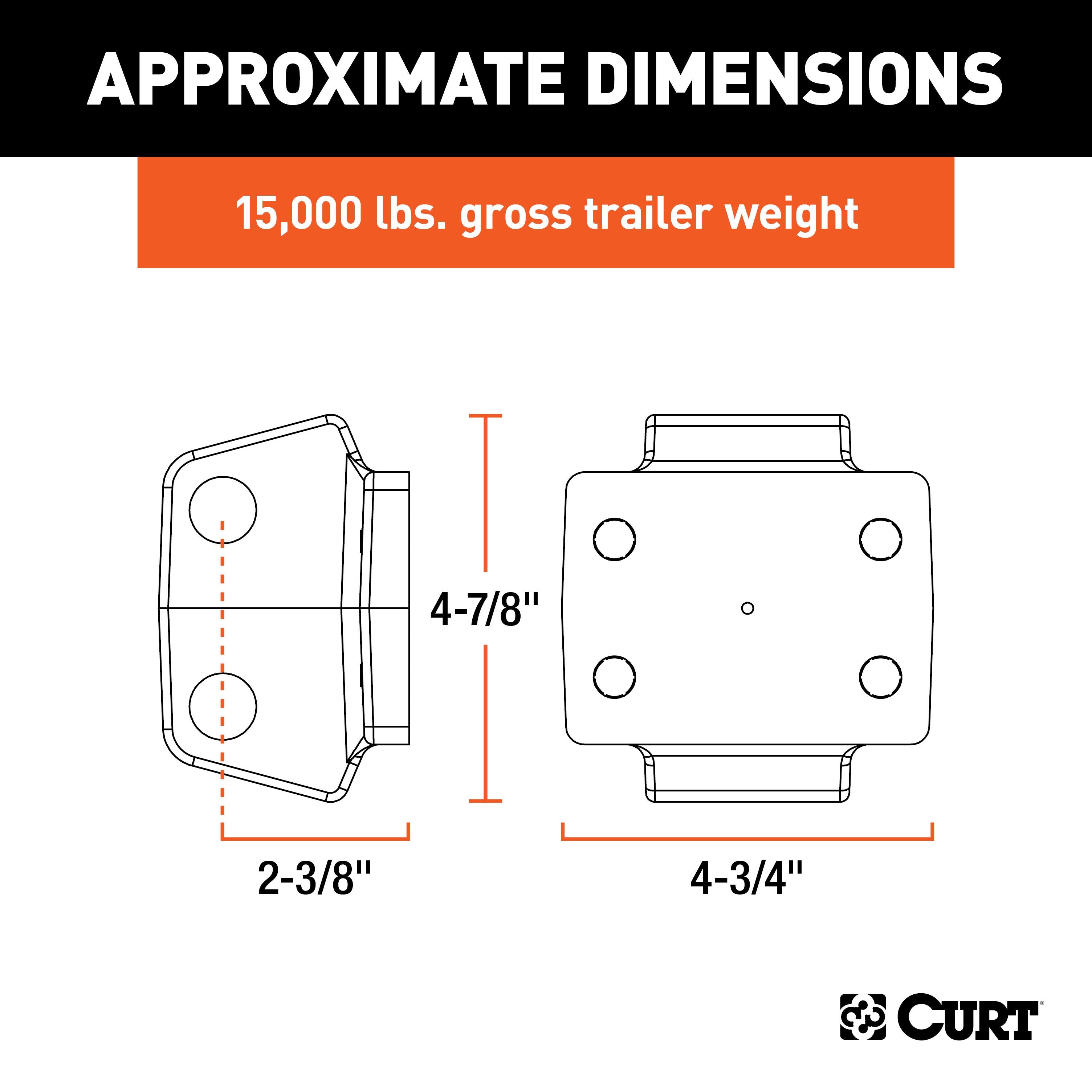 CURT Rebellion XD Adjustable Cushion Hitch Pintle Mount Plate Attachment, Shank Required Model 45950