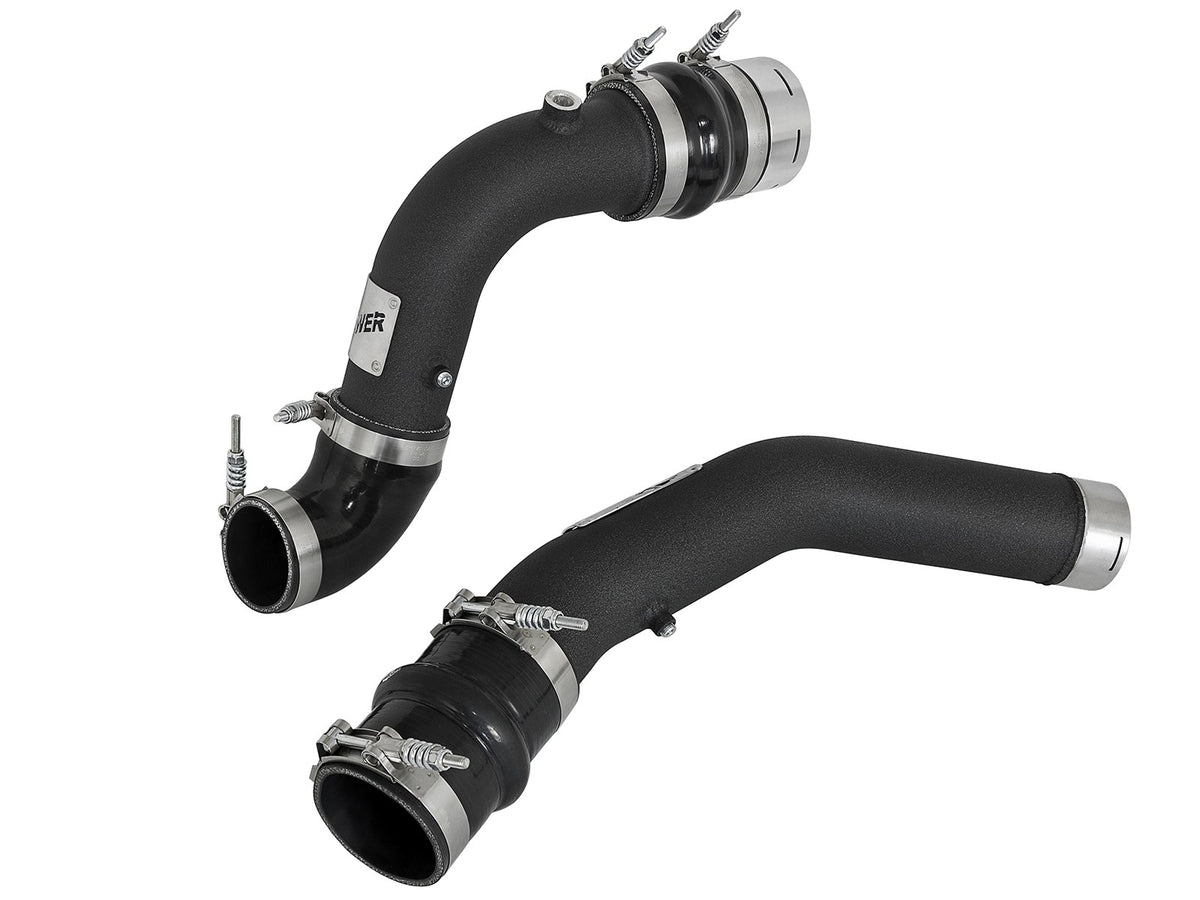 BladeRunner 3 Inch Aluminum Hot and Cold Charge Pipe Kit Black Ford Diesel Trucks 17-22 V8-6.7L (td) aFe Power