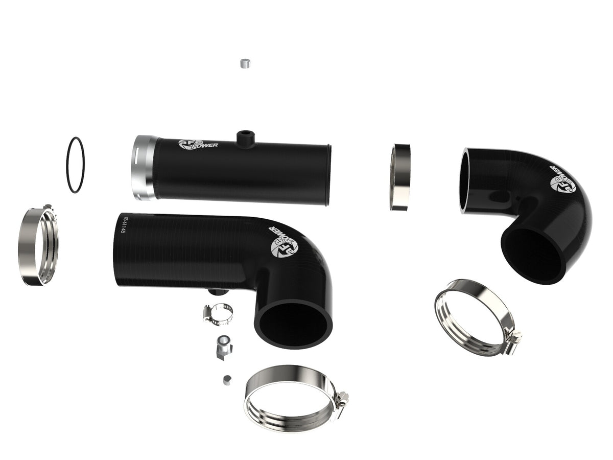 BladeRunner 3 Inch & 3-1/2 Inch Aluminum Hot and Cold Charge Pipe Kit Black GM Trucks/SUVs 20-26 L6-3.0L (td) LM2/LZ0 aFe Power