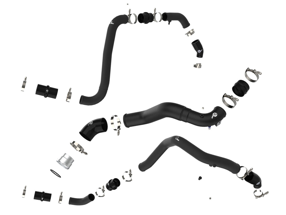 BladeRunner 3 Inch Aluminum Hot and Cold Charge Pipe Kit Black Ford F-150/Raptor 21-26 V6-3.5L (tt) aFe Power