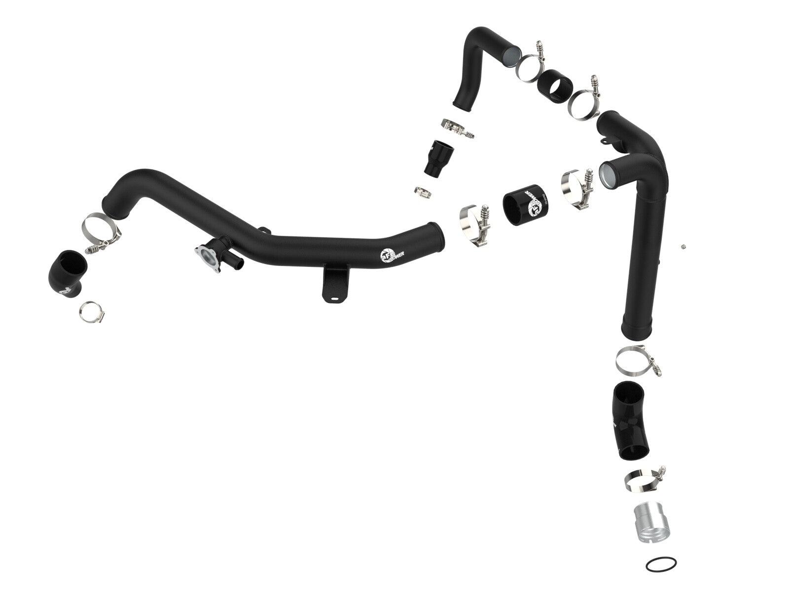 BladeRunner 2-1/4 Inch & 2-1/2 Inch Aluminum Hot Charge Pipe Black Ford Bronco 21-26 V6-2.7L (tt) aFe Power