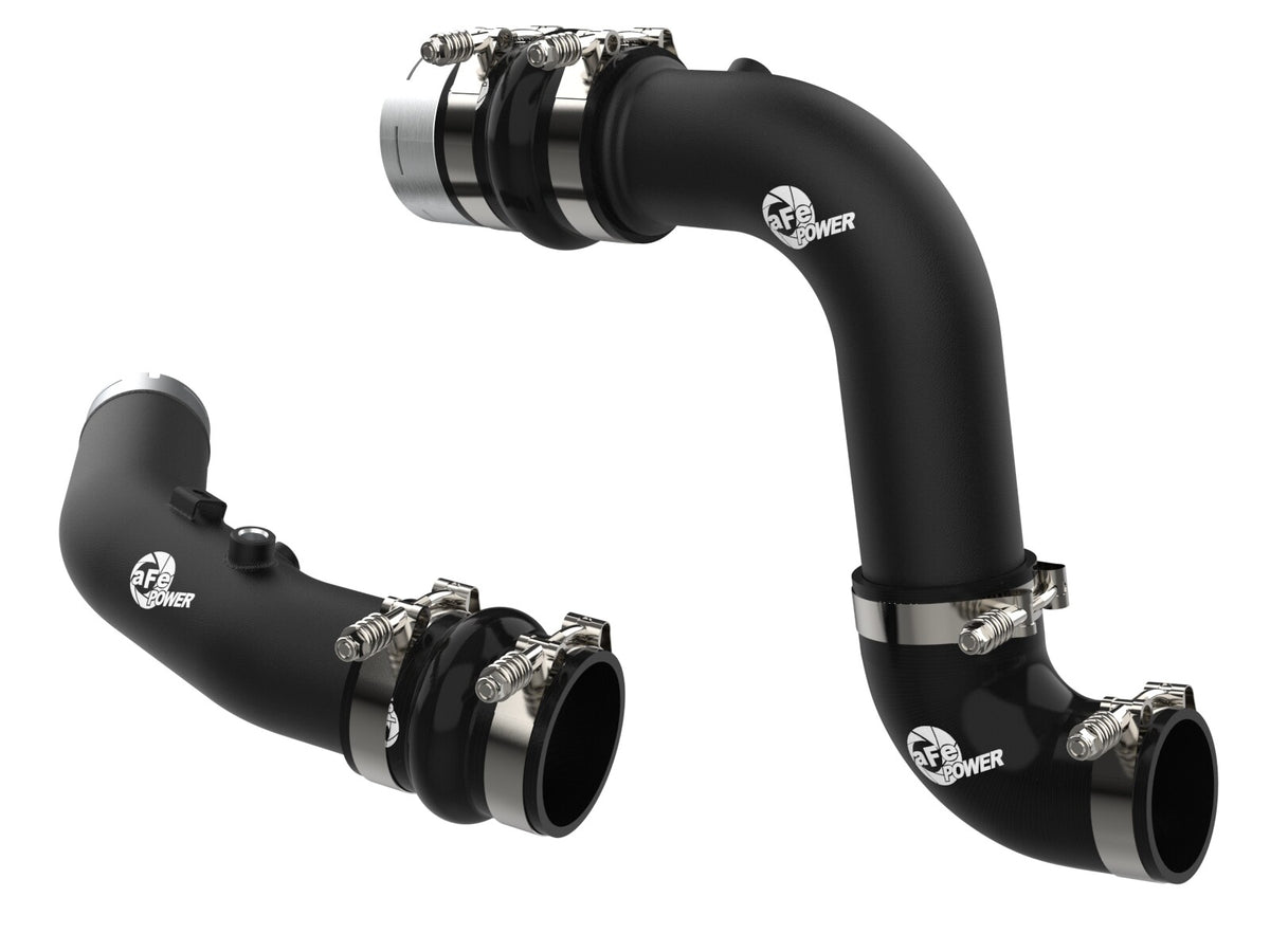 BladeRunner Aluminum Hot and Cold Charge Pipe Kit Black Ford Diesel Trucks 23-26 V8-6.7L (td) High Output aFe Power