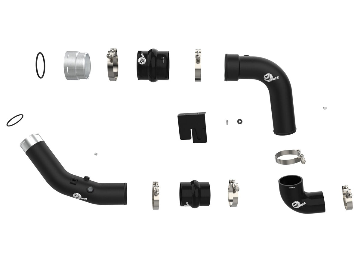 BladeRunner Aluminum Hot and Cold Charge Pipe Kit Black Ford Diesel Trucks 23-26 V8-6.7L (td) High Output aFe Power