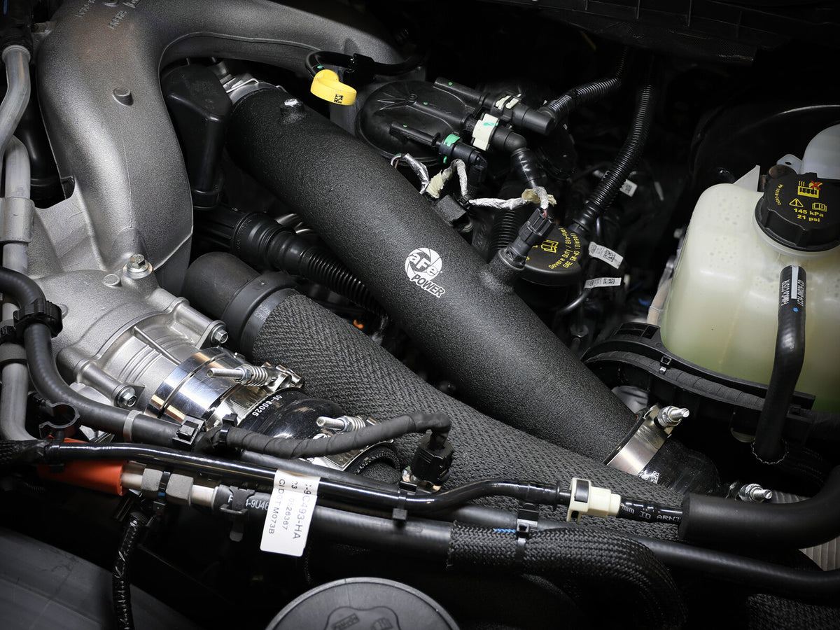 BladeRunner 3 Inch Aluminum Hot Charge Pipe Black Ford Diesel Trucks 23-26 V8-6.7L (td) High Output aFe Power