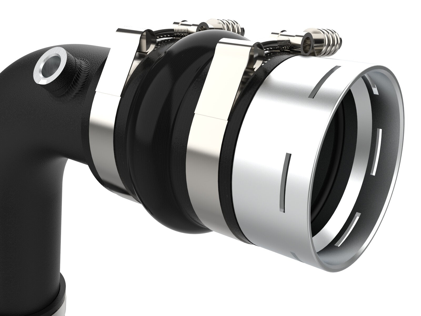 BladeRunner 3 Inch Aluminum Cold Charge Pipe Black Ford Diesel Trucks 23-26 V8-6.7L (td) aFe Power