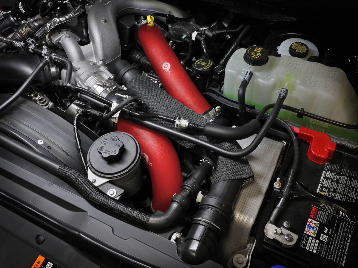 BladeRunner Aluminum Hot and Cold Charge Pipe Kit Red Ford Diesel Trucks 23-26 V8-6.7L (td) aFe Power
