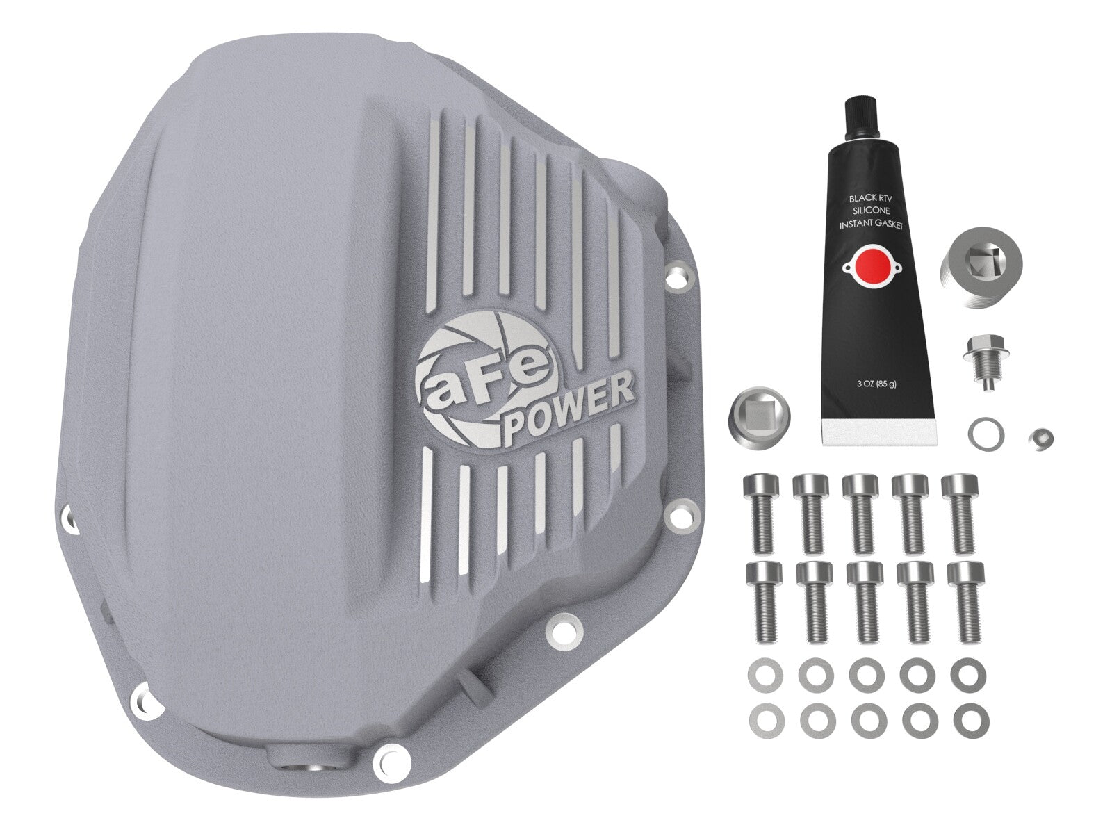 Street Series Rear Differential Cover Raw w/ Machined Fins Dodge Diesel Trucks 94-02 / Ford Diesel Trucks 99-07 aFe Power