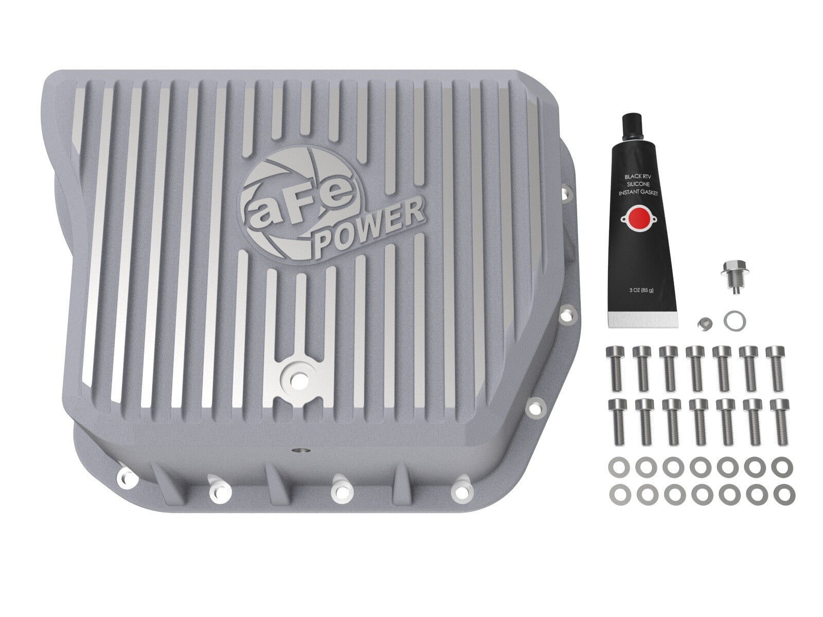 Street Series Transmission Pan Raw w/ Machined Fins Dodge Diesel Trucks 94-07 L6-5.9L (td) aFe Power