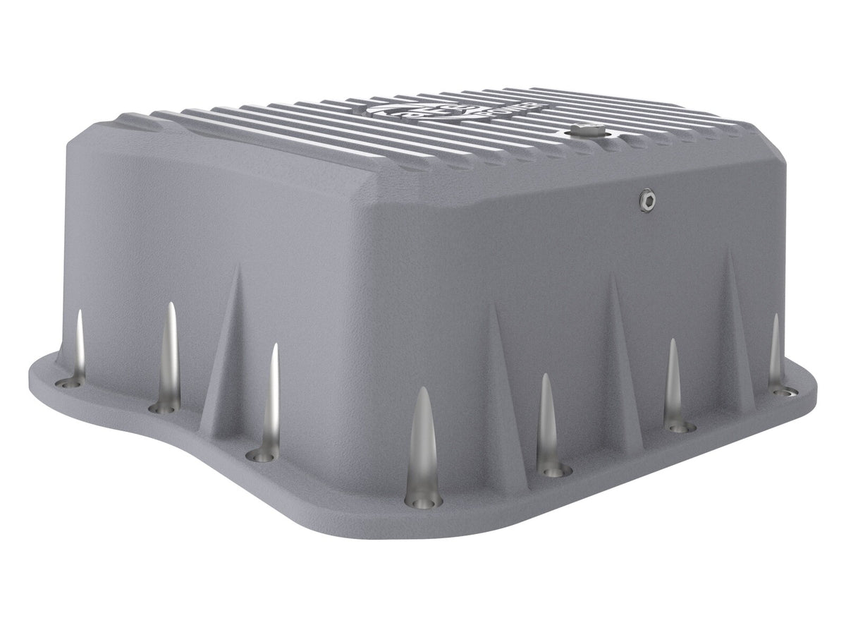 Street Series Transmission Pan Raw w/ Machined Fins Dodge Diesel Trucks 94-07 L6-5.9L (td) aFe Power