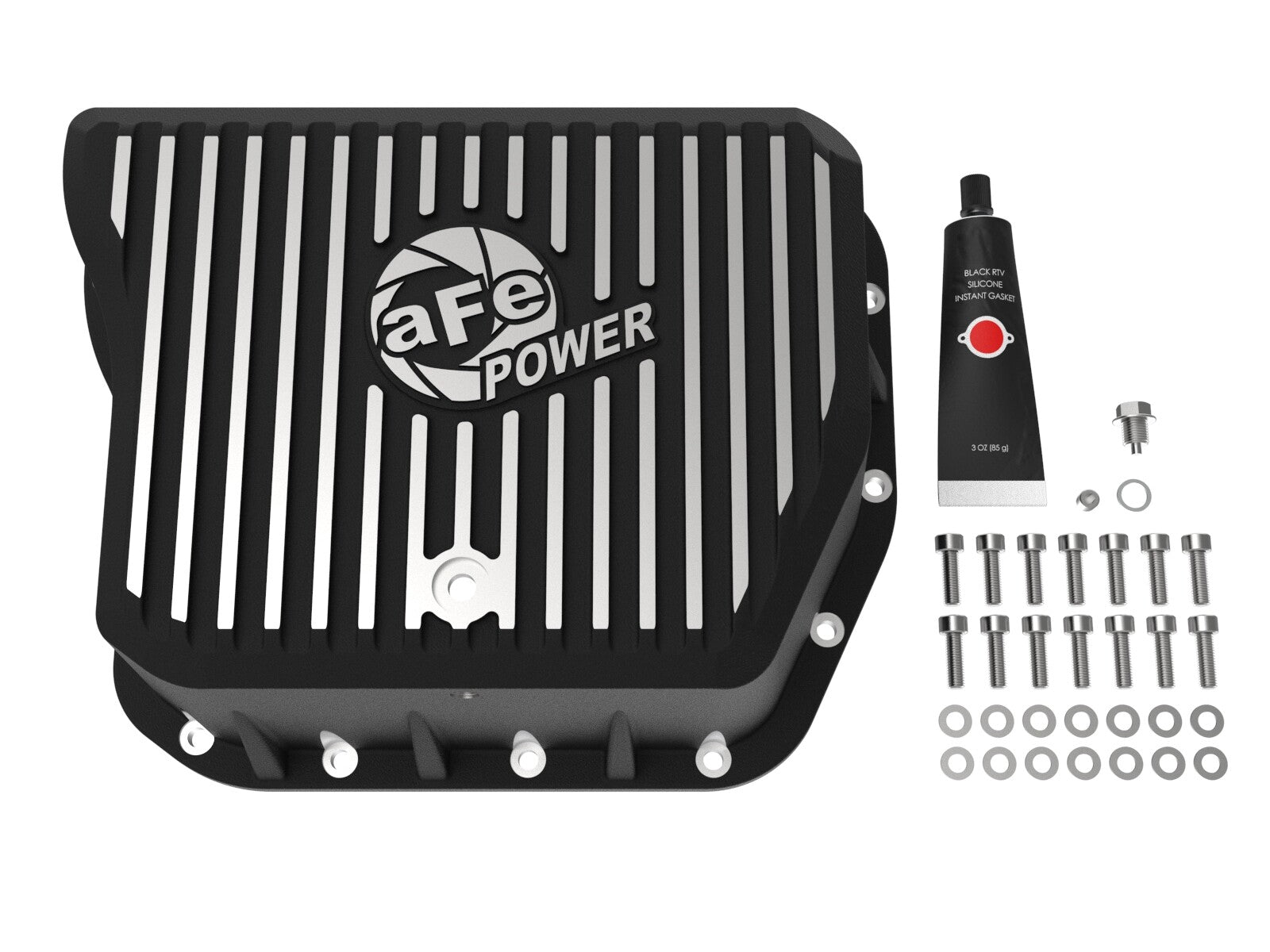 Pro Series Transmission Pan Black w/ Machined Fins Dodge Diesel Trucks 94-07 L6-5.9L (td) aFe Power