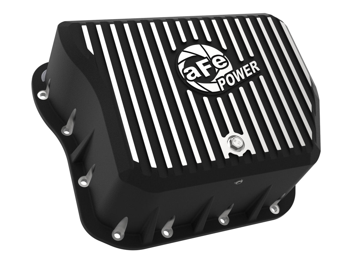 Pro Series Transmission Pan Black w/ Machined Fins Dodge Diesel Trucks 94-07 L6-5.9L (td) aFe Power