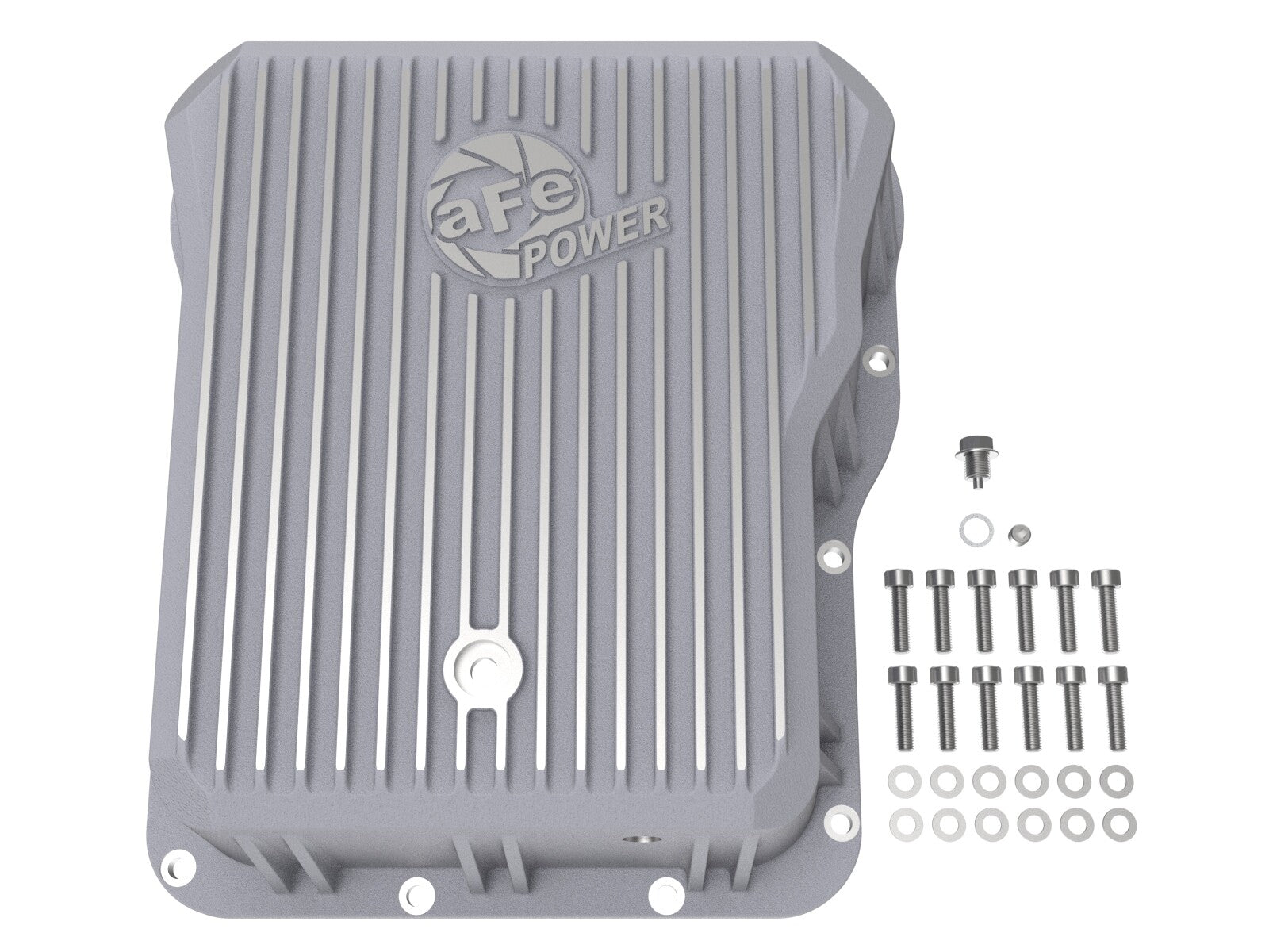 Street Series Transmission Pan Raw w/ Machined Fins GM Diesel Trucks 01-19 V8-6.6L (td) LB7/Lly/Lbz/Lmm/Lml/L5P aFe Power