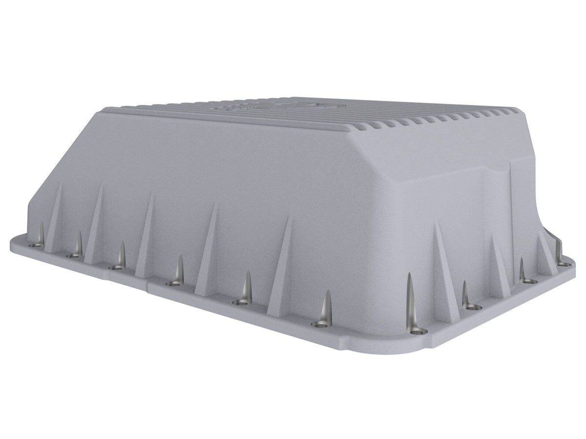 Street Series Transmission Pan Black w/ Machined Fins Ford Diesel Trucks 94-10 V8-7.3L/6.0L/6.4L (td) aFe Power