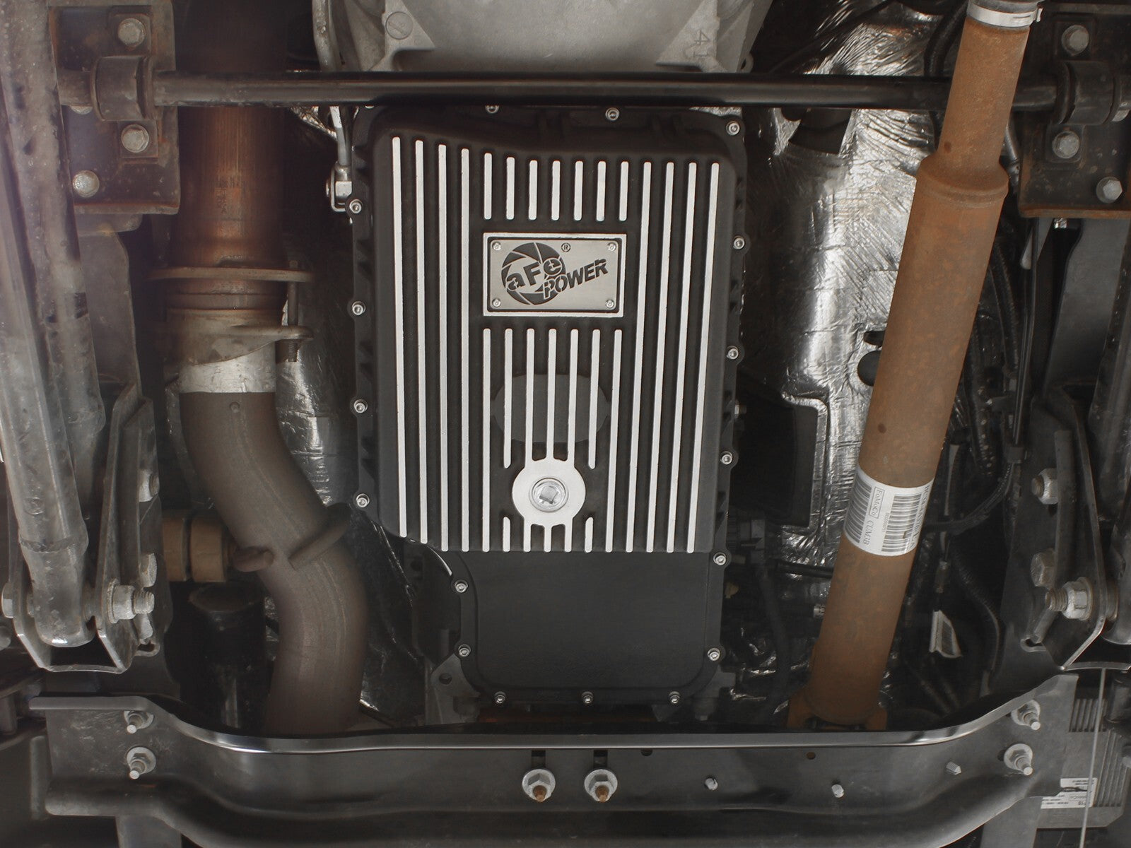Pro Series Transmission Pan Black w/ Machined Fins Ford Super Duty Trucks 11-21 (6R140 Transmission) aFe Power