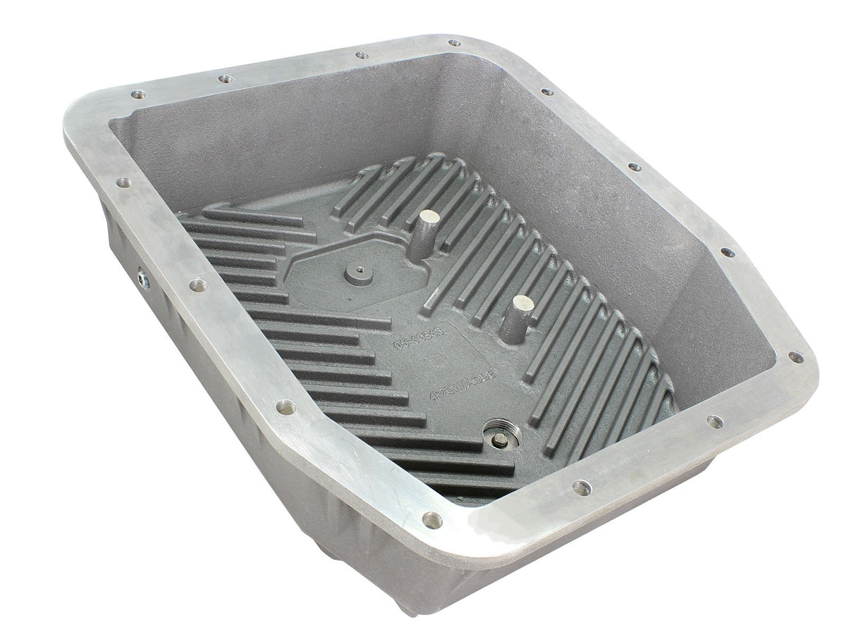 Street Series Transmission Pan Raw w/ Machined Fins Ford Trucks 93-08 aFe Power