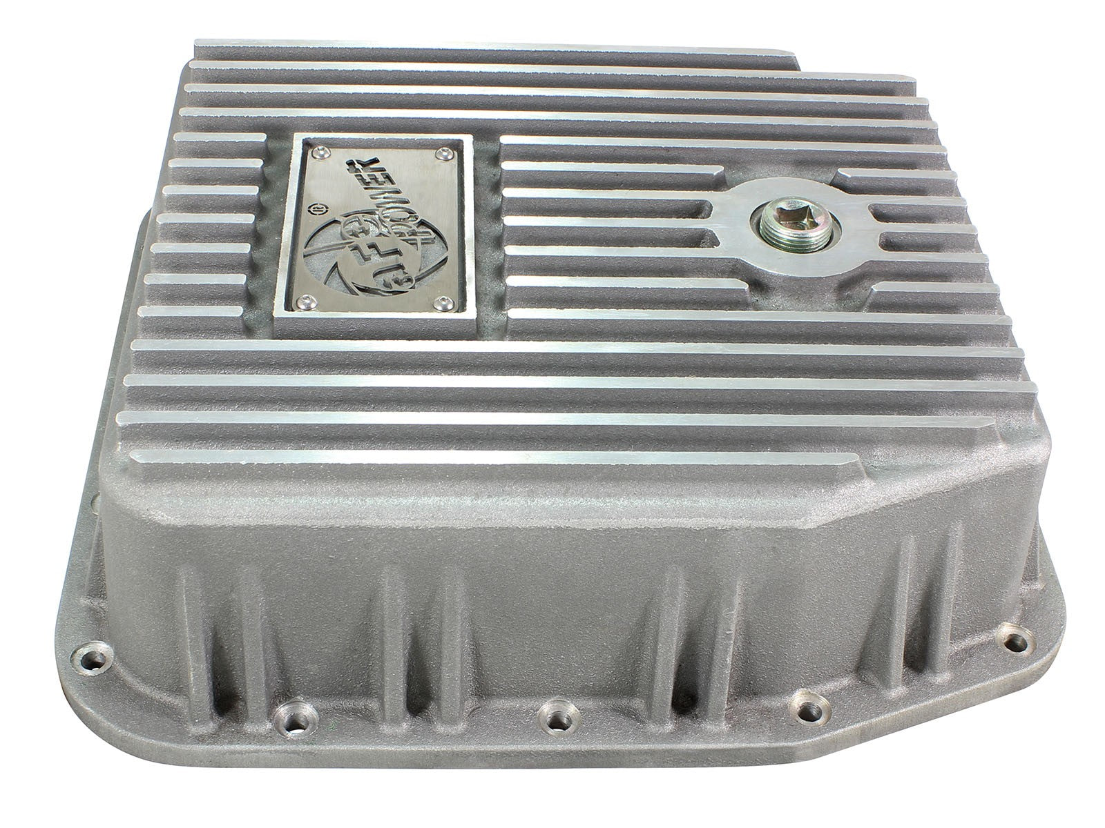 Street Series Transmission Pan Raw w/ Machined Fins Ford Trucks 93-08 aFe Power