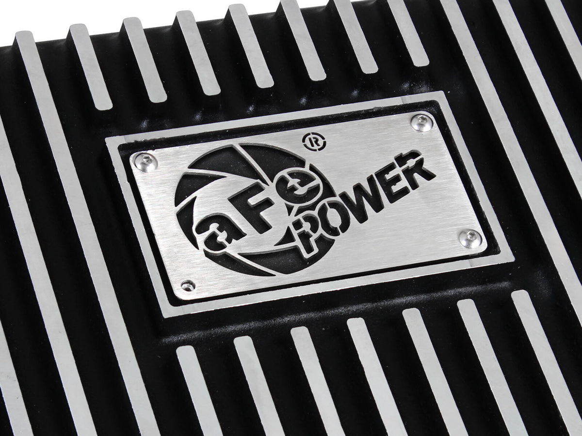 Pro Series Transmission Pan Black w/ Machined Fins Ford Trucks 93-08 aFe Power
