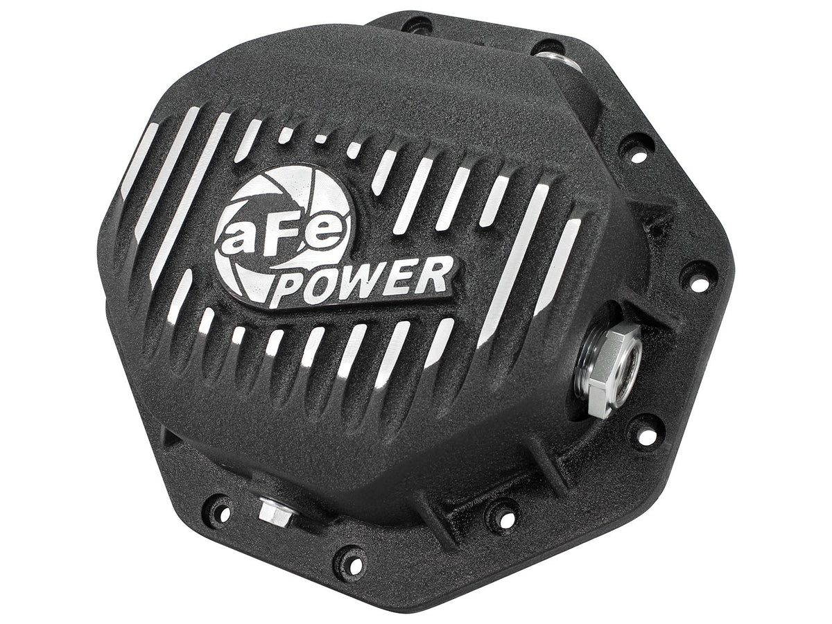 Pro Series Rear Differential Cover Black w/ Machined Fins Dodge 1500 94-18/ Ram EcoDiesel 14-22 (Corporate 9.25-12) aFe Power