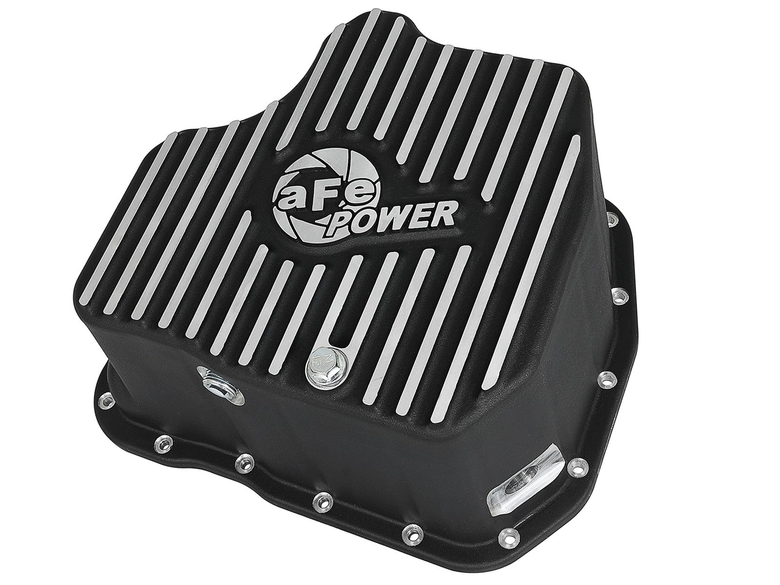 Pro Series Engine Oil Pan Black w/ Machined Fins GM Diesel Trucks 01-10 V8-6.6L (td) LB7/Lly/Lbz/Lmm 12 aFe Power