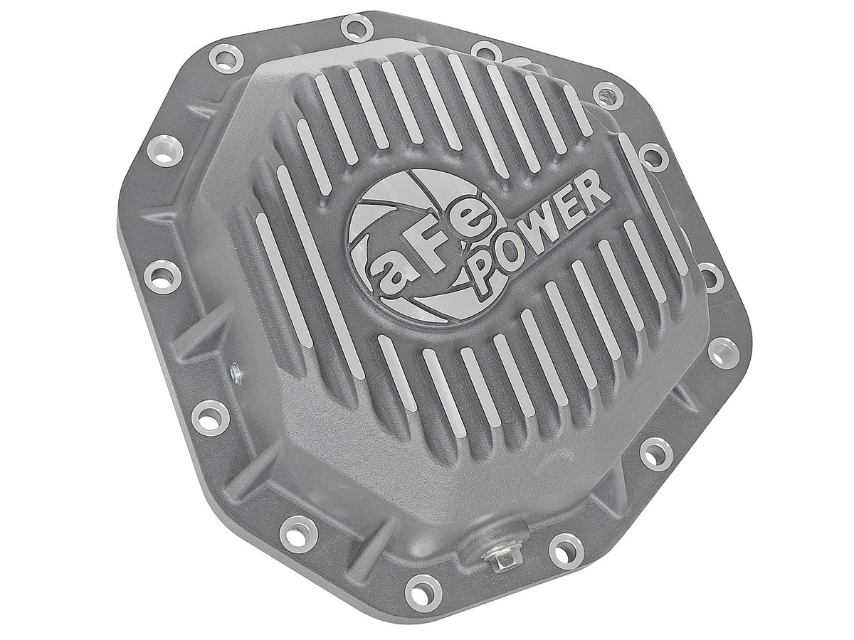 Street Series Rear Differential Cover Raw w/ Machined Fins Ford Diesel Trucks 17-23 V8-6.7L (td) (Dana M275-14) aFe Power