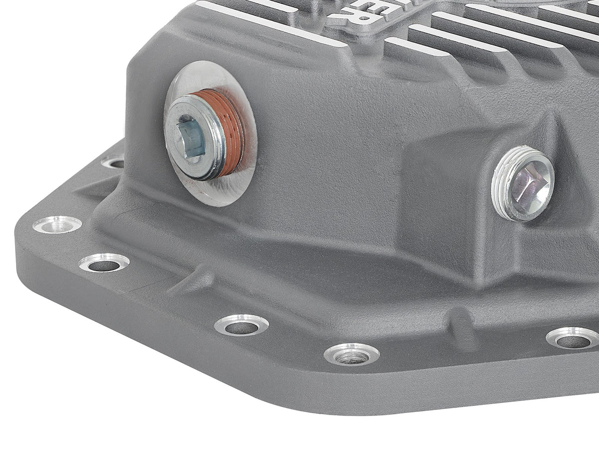 Street Series Rear Differential Cover Raw w/ Machined Fins Ford Diesel Trucks 17-23 V8-6.7L (td) (Dana M275-14) aFe Power
