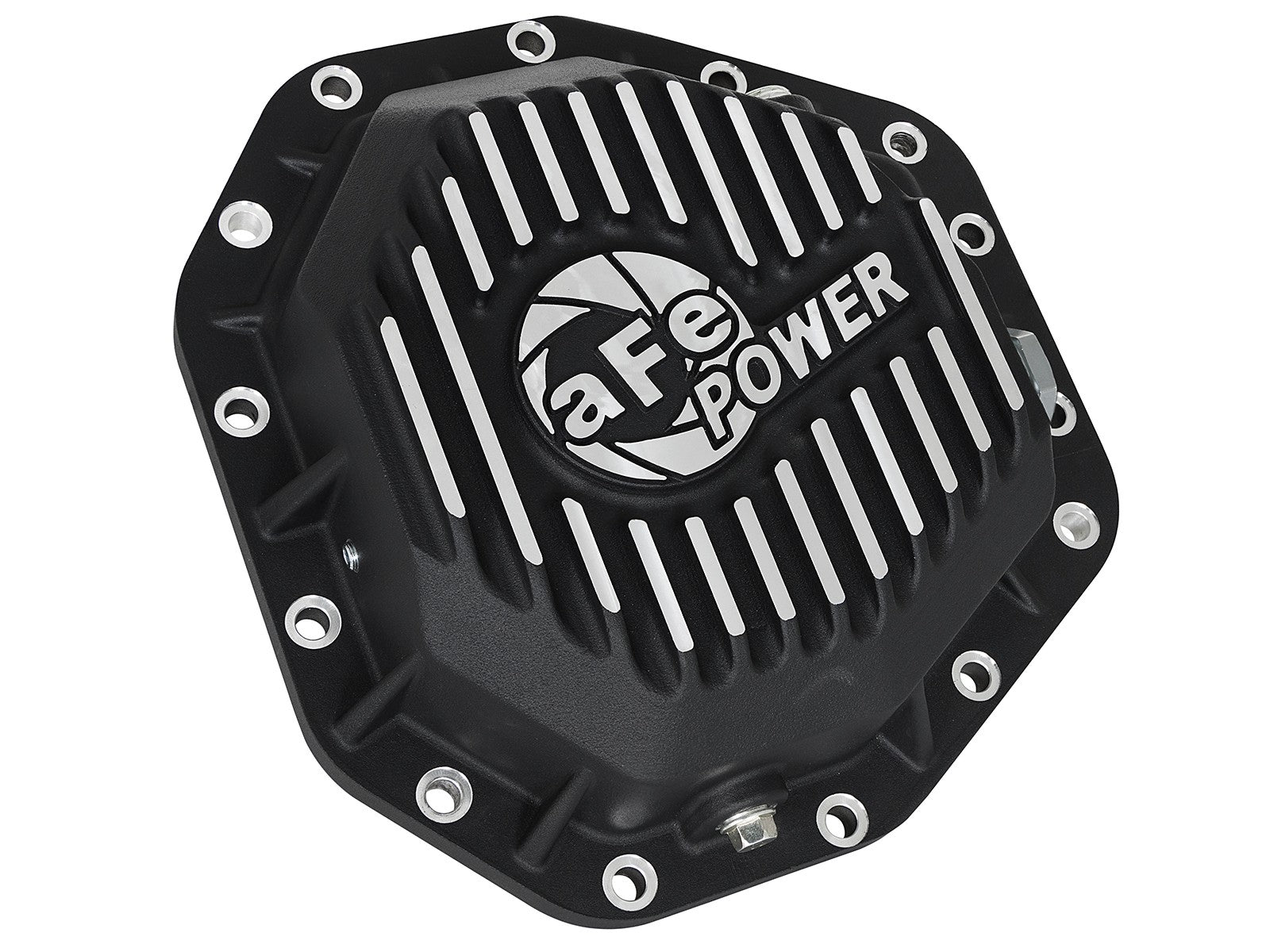 Pro Series Rear Differential Cover Black w/ Machined Fins Ford Diesel Trucks 17-23 V8-6.7L (td) (Dana M275-14) aFe Power