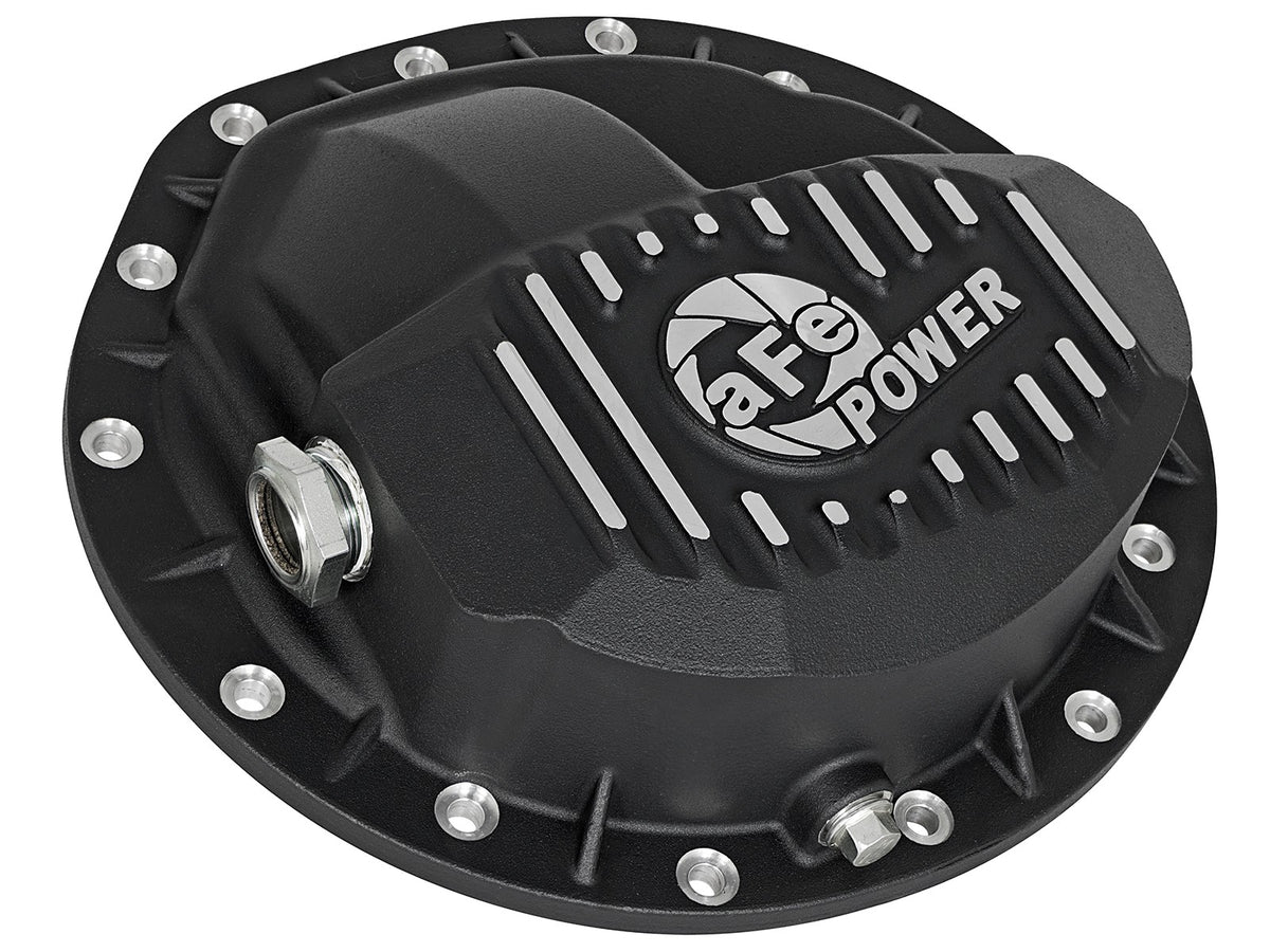 Pro Series Rear Differential Cover Black w/ Machined Fins Nissan Titan Xd 16-19 V8-5.0L (td) (Aam 9.5-14) aFe Power