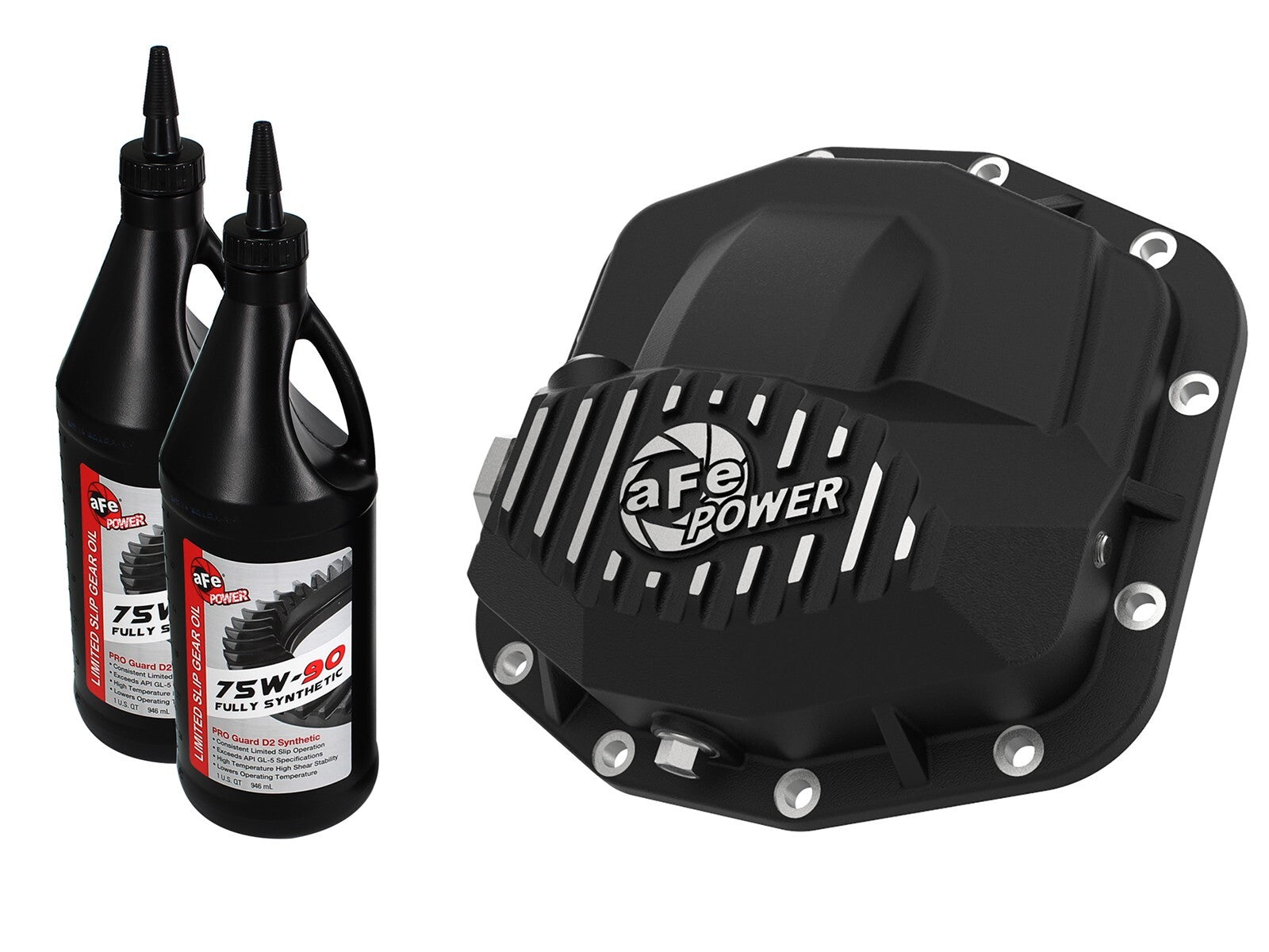 Pro Series Front Differential Cover Black w/ Oil Jeep Wrangler (Jl) 18-23/ Gladiator (Jt) 20-23 (Dana M210) aFe Power