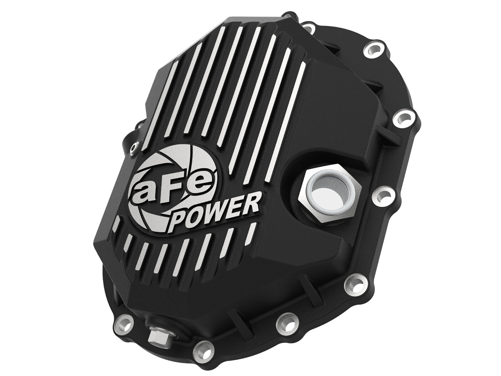 Pro Series Front Differential Cover Black w/ Machined Fins GM 2500/3500 11-20 V8-6.0L/6.6L (Aam 9.25) aFe Power